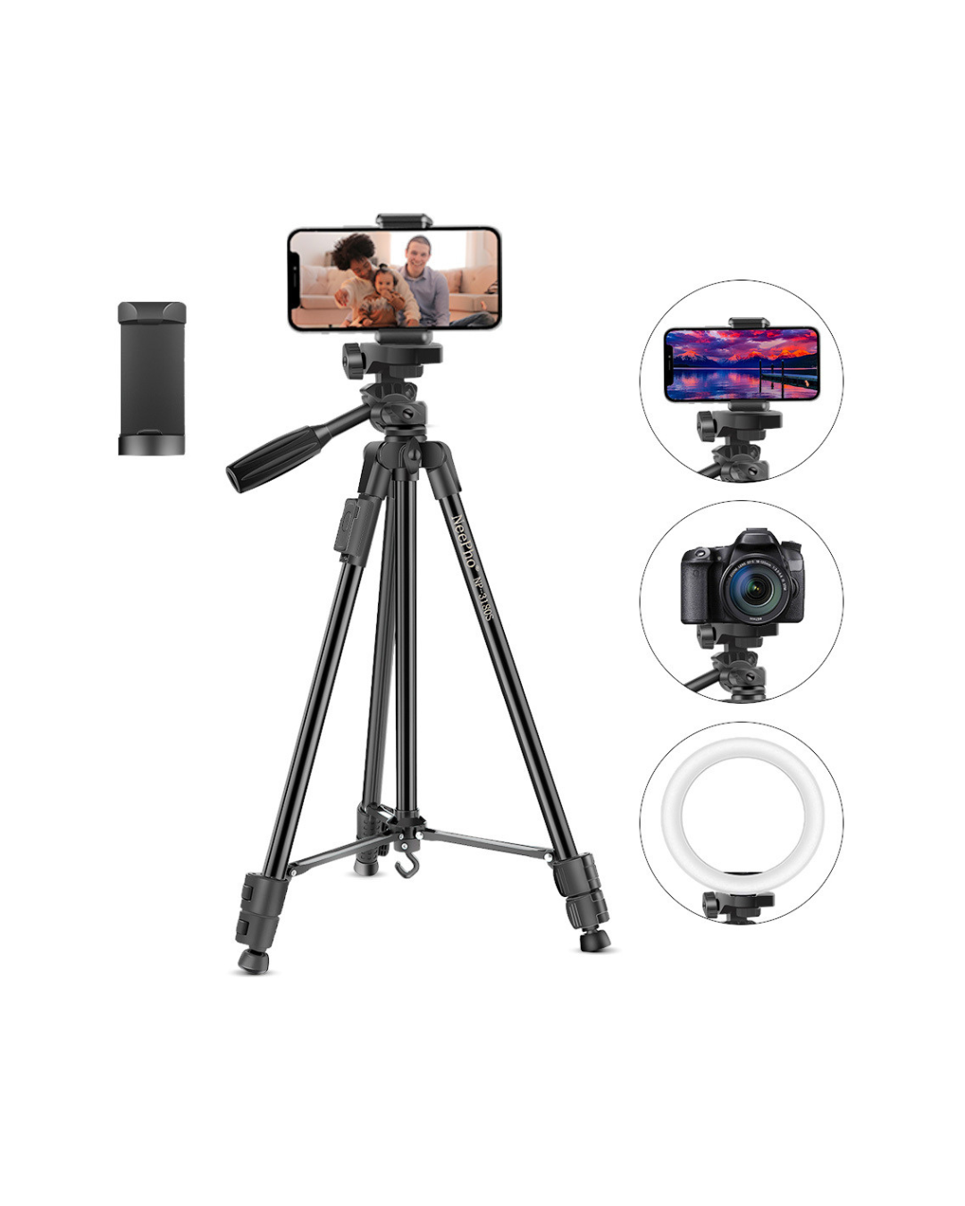 Tripod Profesional NP-3180S me Rrotullim 360 Gradë, këmbë të Qëndrueshme prej Lidhjeje Alumini