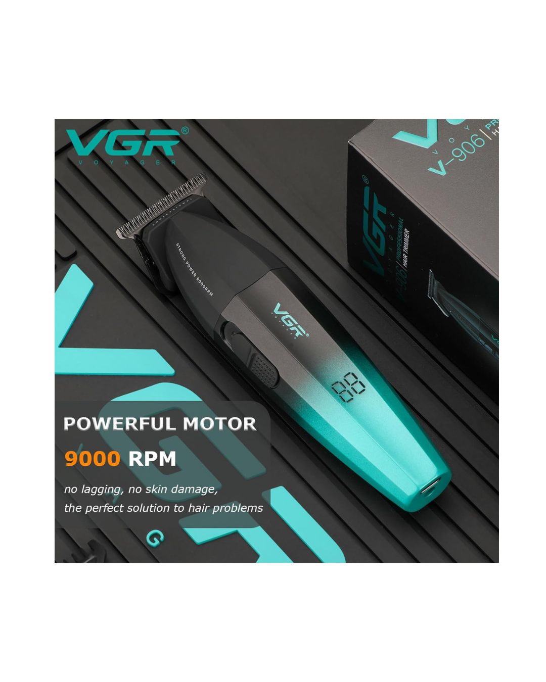 Makinë prerëse profesionale flokësh VGR 906 Fresh Fade, për berberë dhe e rikarikueshme me USB