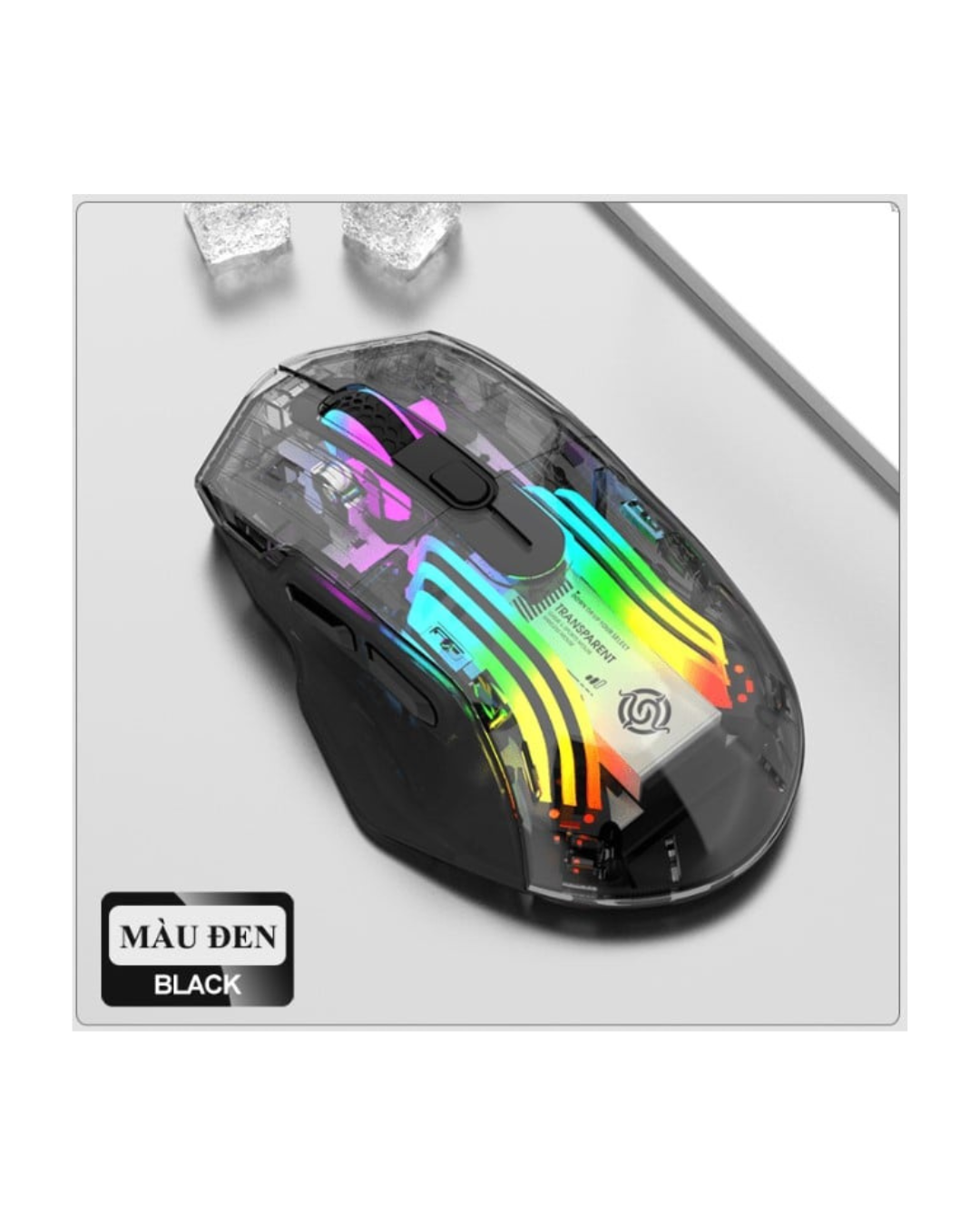 Transparent Gaming Maus wireless + BT K-Snake BM530 me LED RGB Dritë