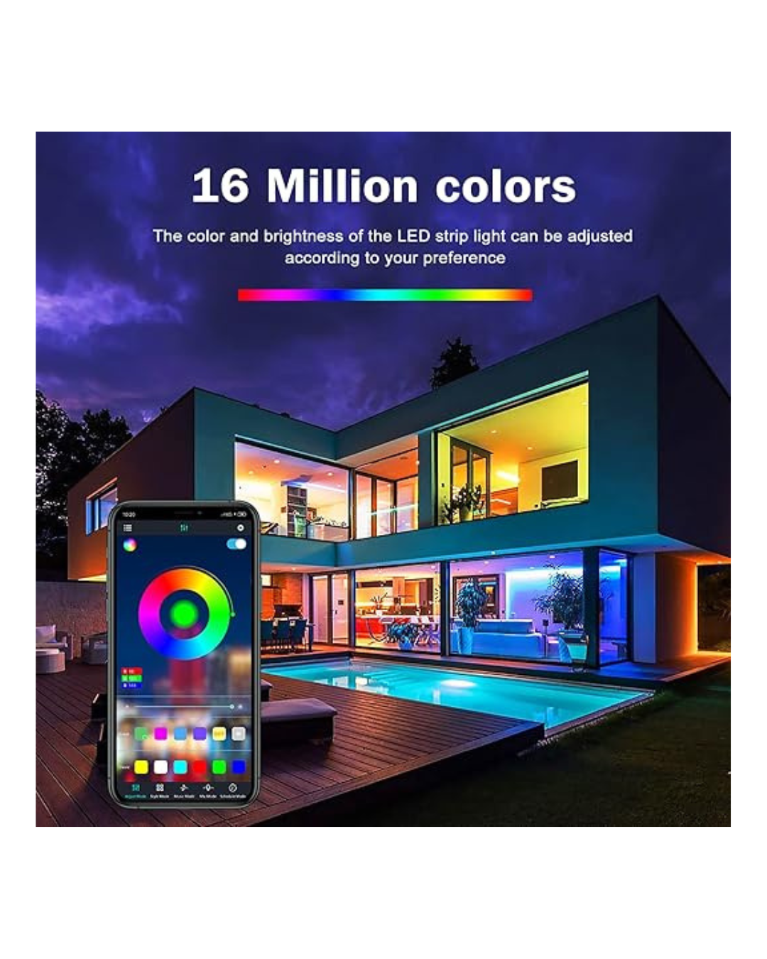 Drita e shiritit LED 5M, APP Bluetooth RGB Dritat LED që ndryshojnë ngjyrën