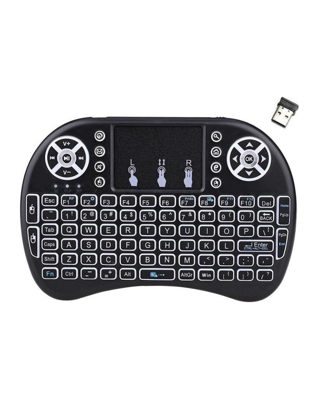 Mini-Tastierë dhe Mausi me Dy Modalitete Bluetooth + 2.4G pa tel | Ndriçim RGB