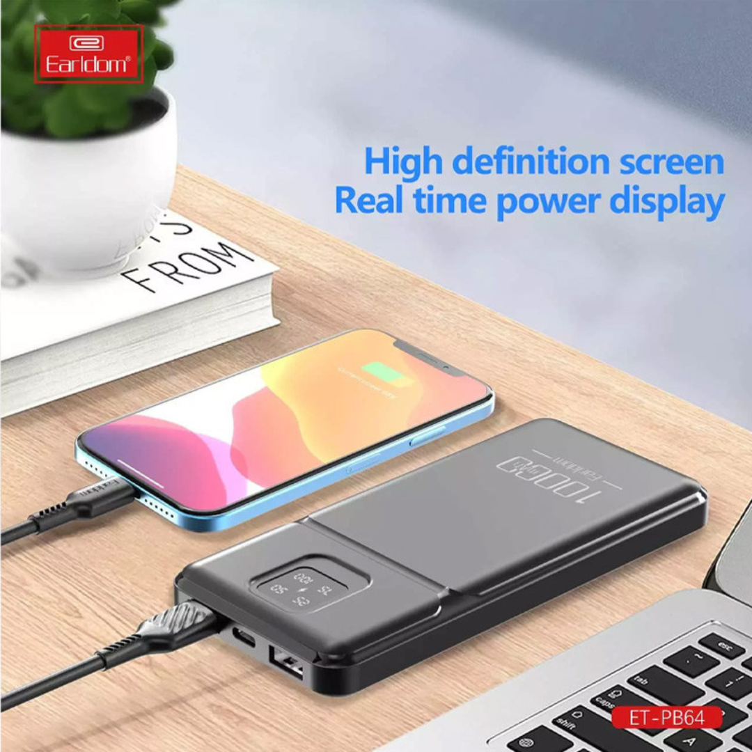 Earldom Power Bank 10000 MAH- 2.1a 2usb Fast Charge