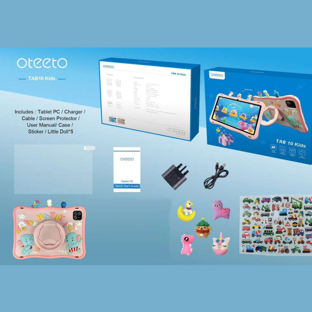 Oteeto Tab 10 Kids për mësim dhe argëtim 10.1 inç 6GB RAM 128 GB ROM