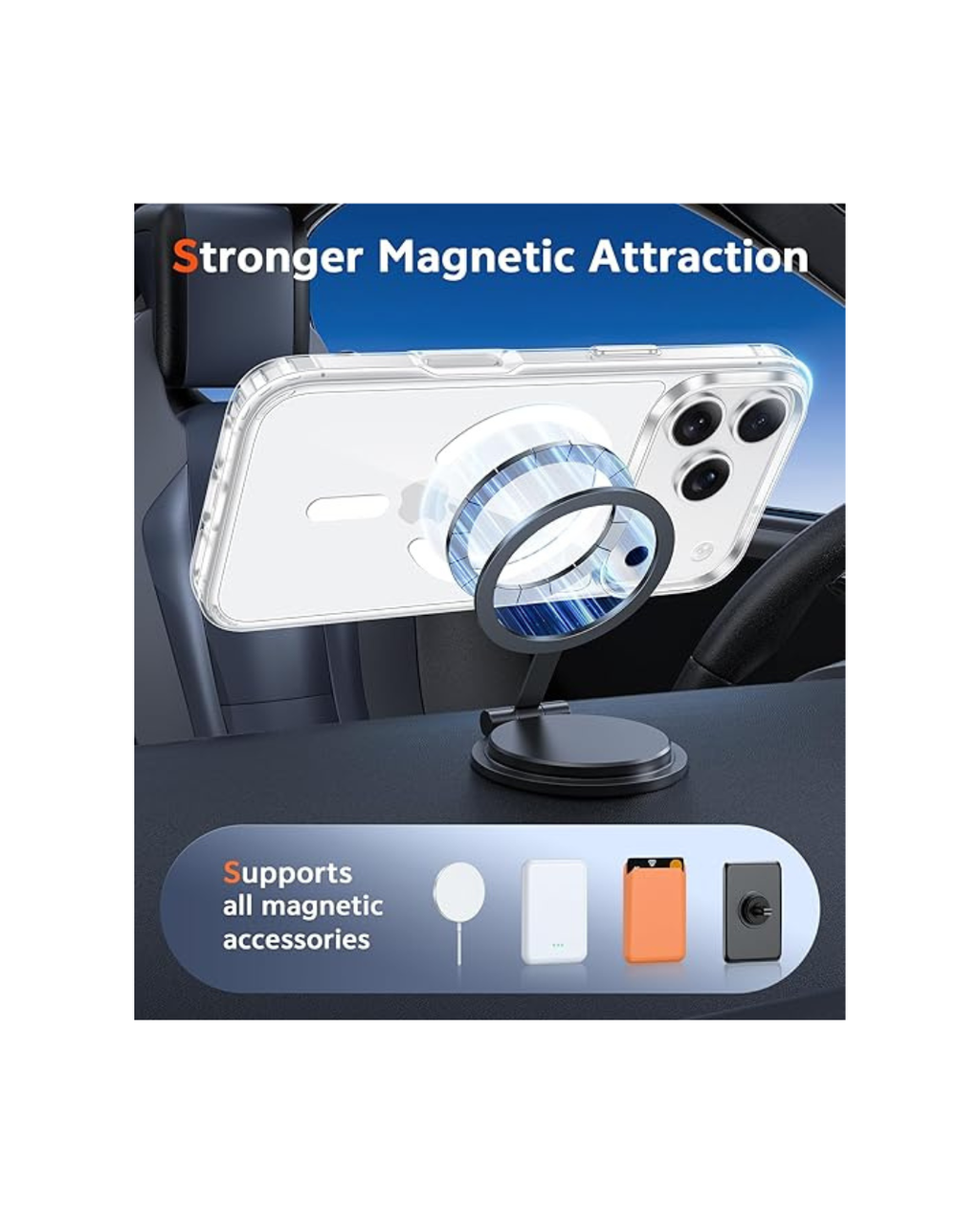 Case transparente për 17 PRO MAX me MagSafe