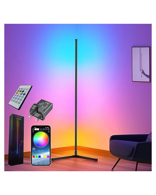 Llambë dyshemeje këndore inteligjente LED RGB 60” me aplikacion dhe telekomandë