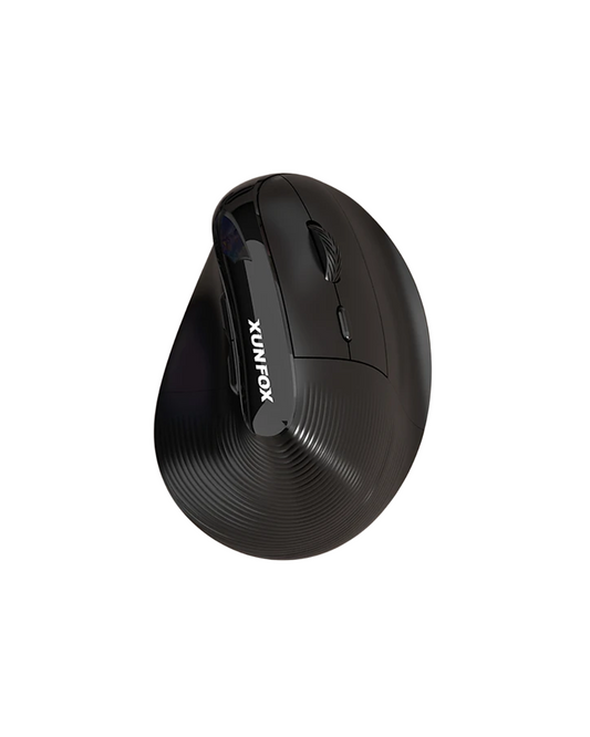 Maus ergonomik XunFOX,i rikarikueshëm vertikal me valë Bluetooth optik 2,4 GHz, DPI me 5 shpejtësi (Black)
