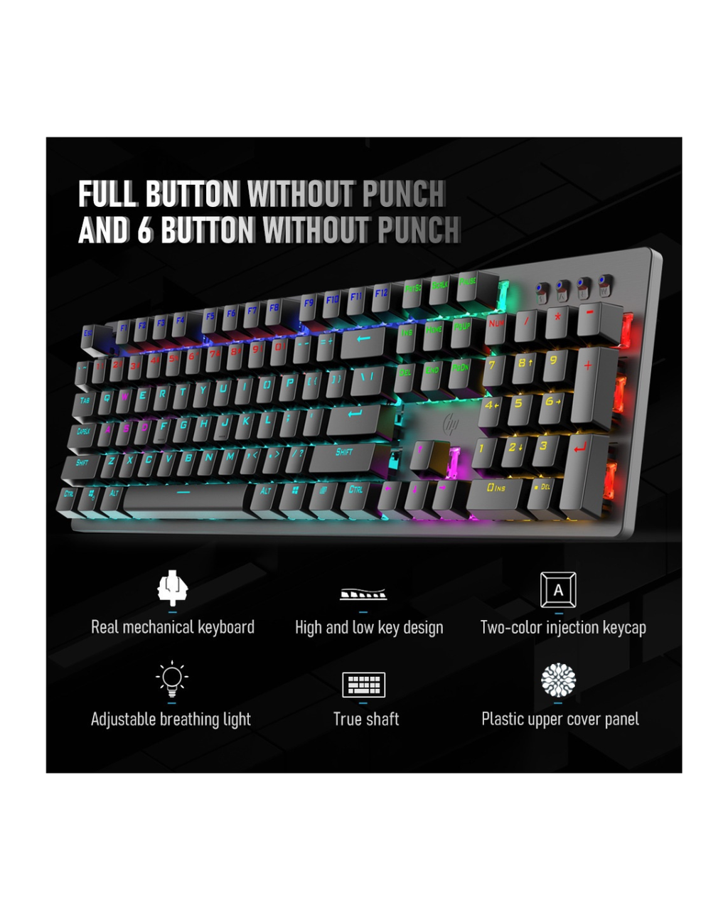 Tastierë mekanike për lojëra HP GK100F me dritë RGB