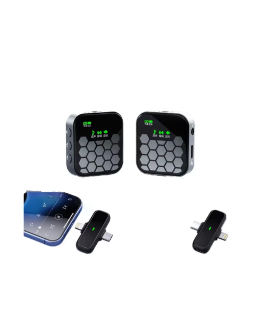 Mikrofon wireless për celular J33, (Type-C dhe iPhone), set 2 copë