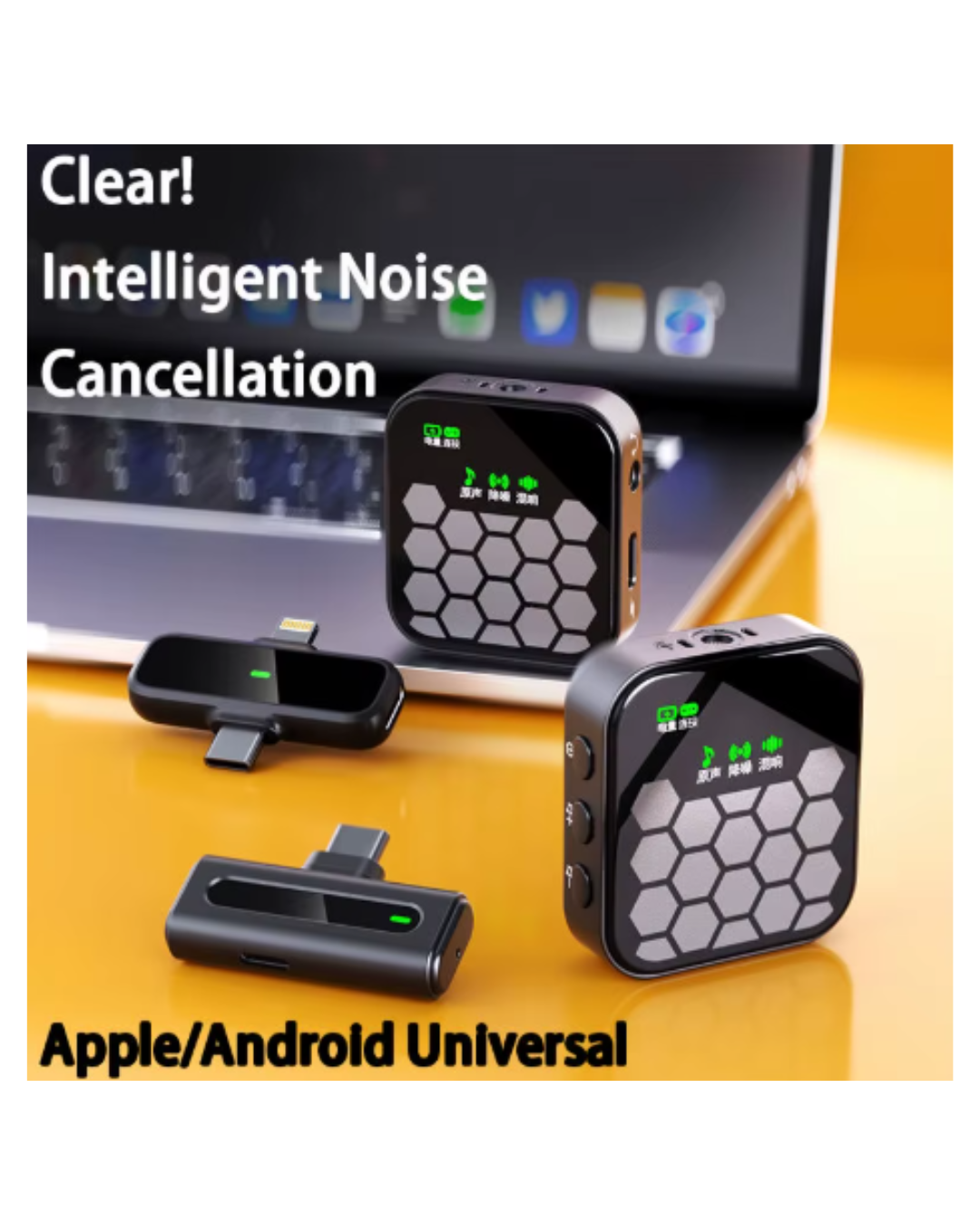 Mikrofon wireless për celular J33, (Type-C dhe iPhone), set 2 copë