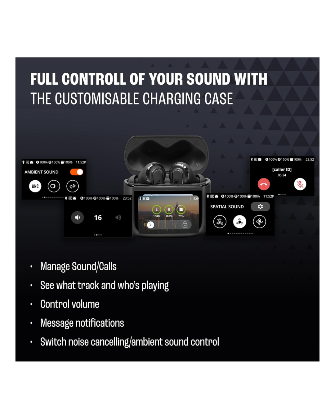 Kufje JBL Tour Pro 3, Bluetooth me kuti karikimi inteligjent, jetëgjatësi baterie 44 orë, True Adaptive 2.0 dhe tingull JBL Spatial 360