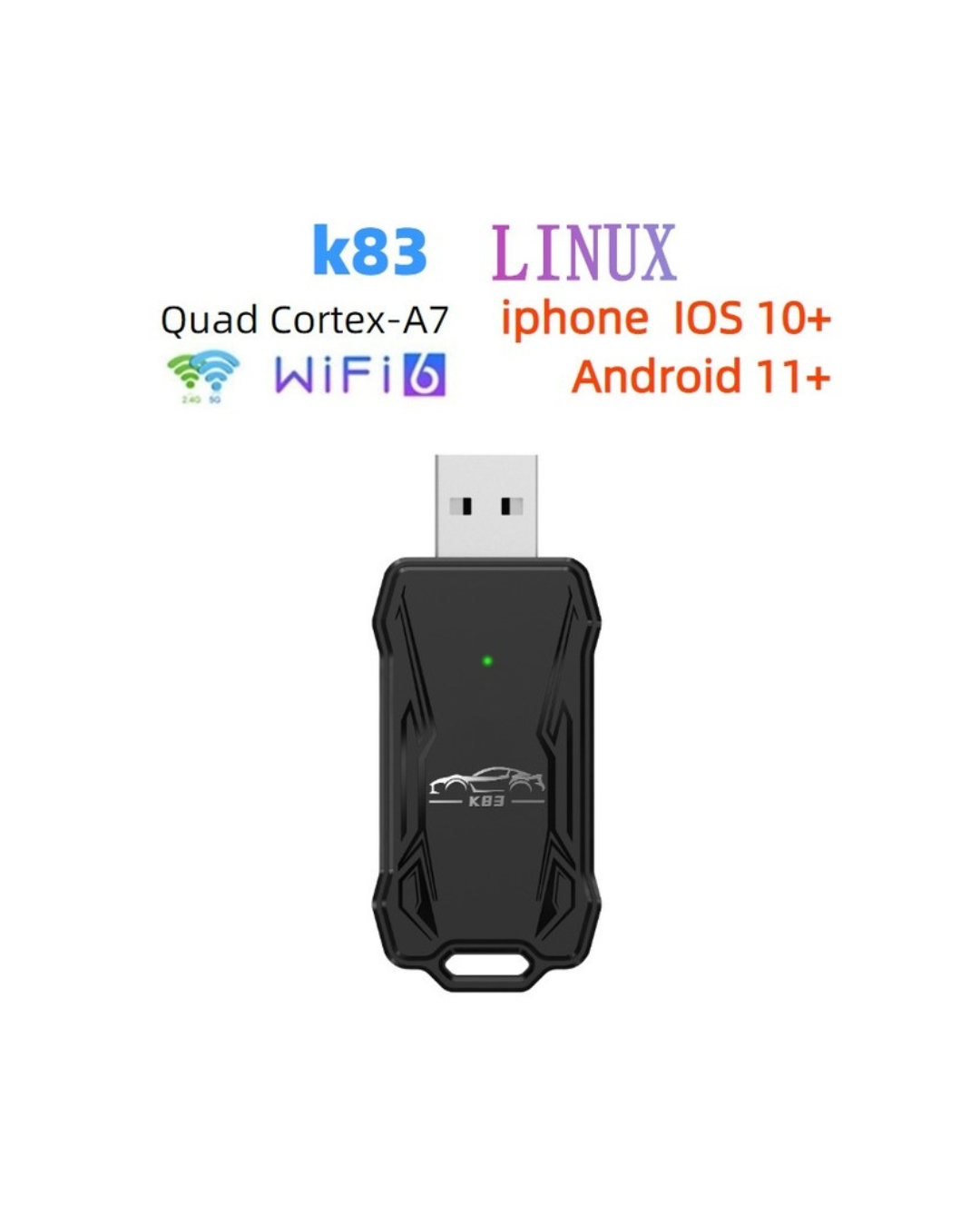 Adapter për CarPlay - Adaptues për makinën WiFi dhe Bluetooth për Apple CarPlay