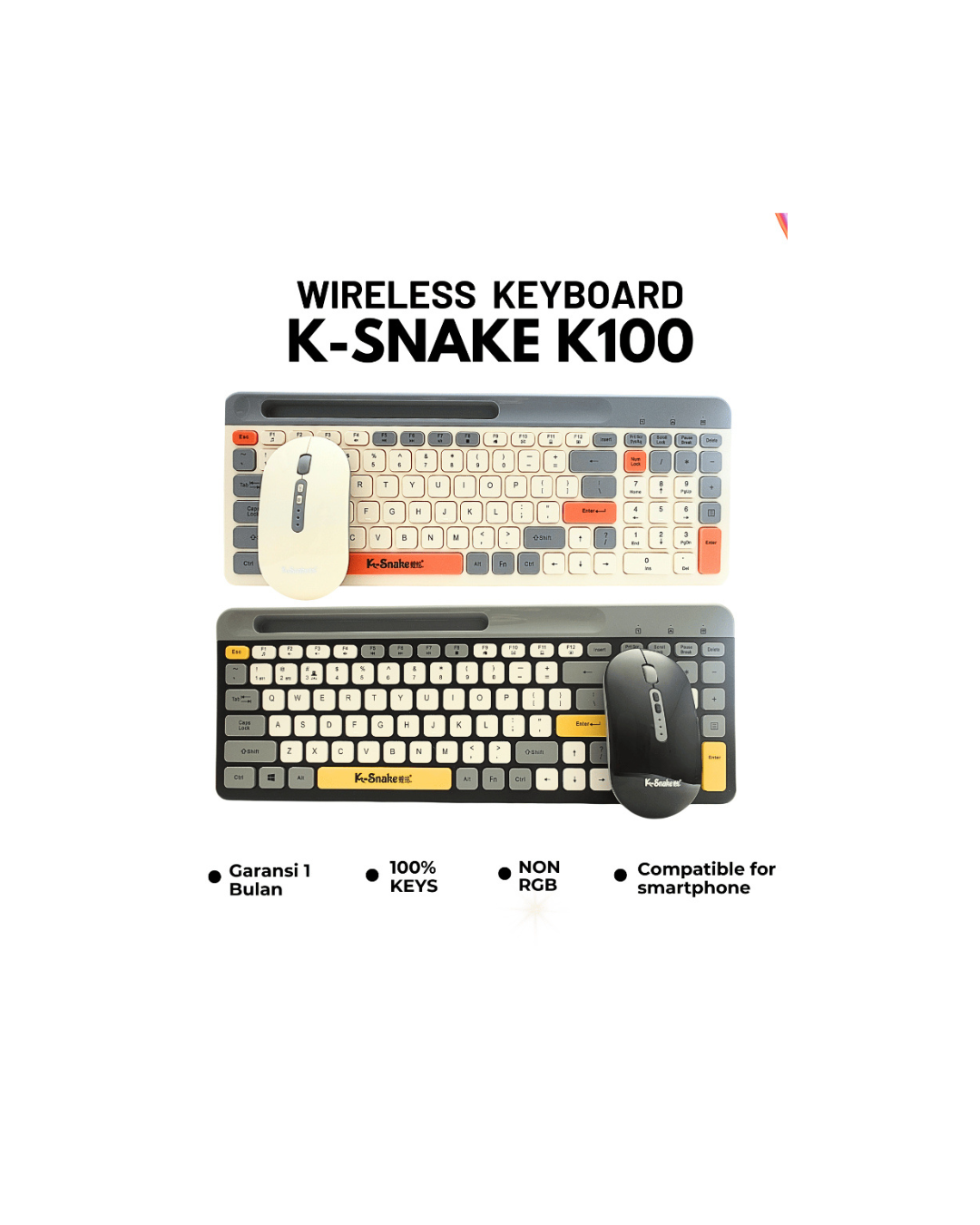 Tastierë wireless KSNAKE K100 me Bluetooth dhe lidhje USB 2.4G