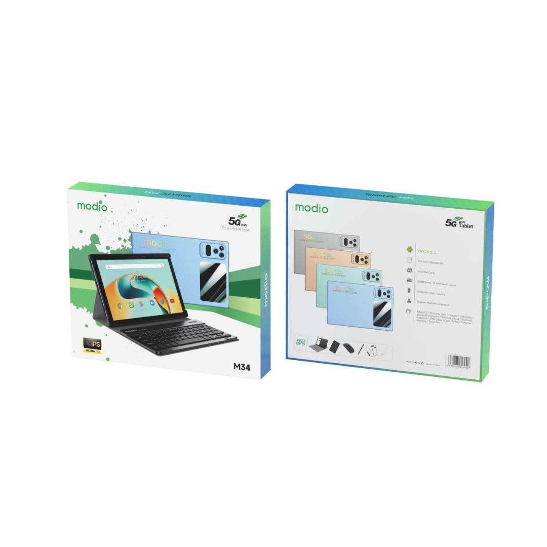 Modio M34 5G Android Tablet, ekran HD 10,1 inç, 8 GB RAM, 512 GB ROM