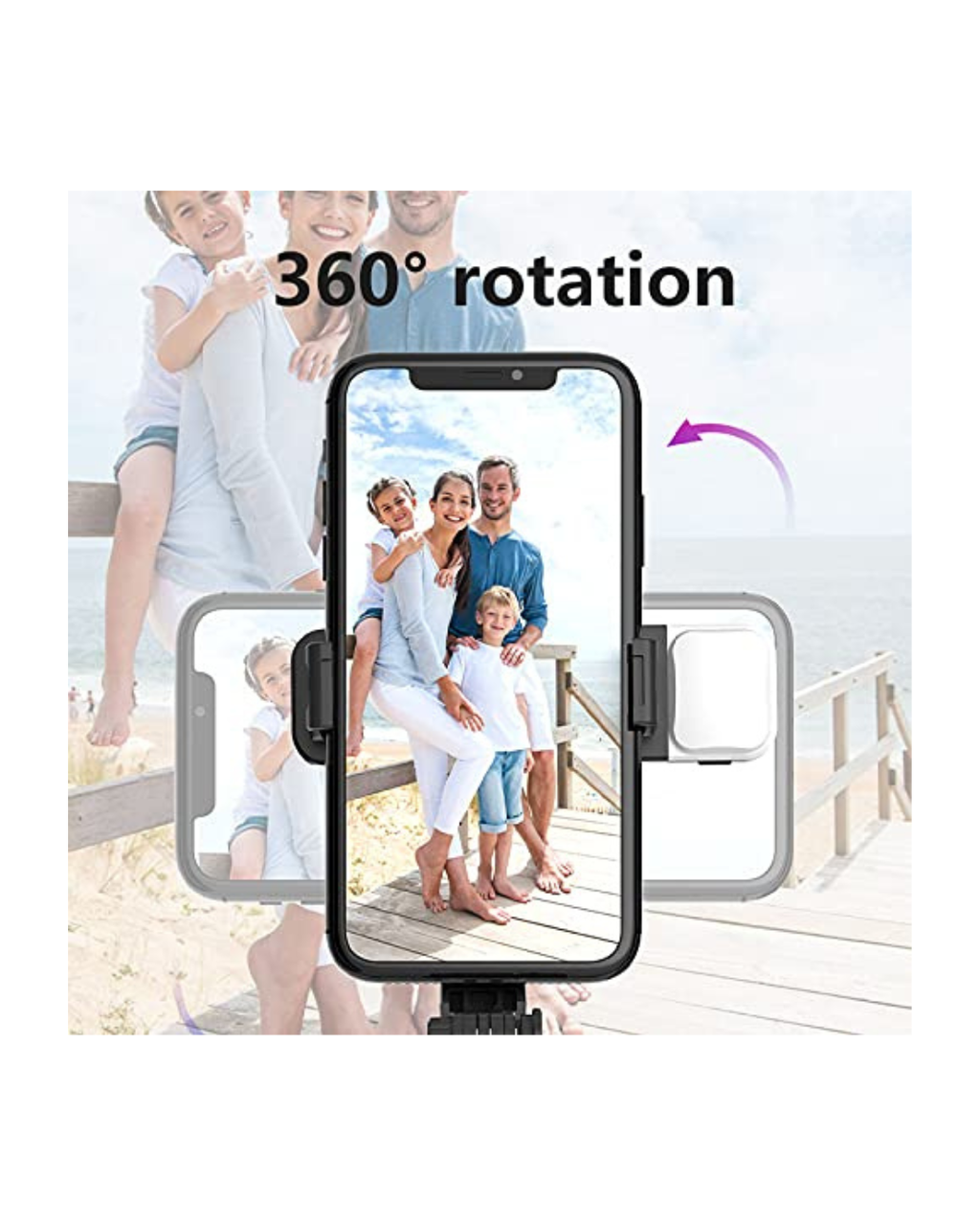 Selfie Stick i Integruar me Bluetooth Q07 me Dritë dhe Telekomandë