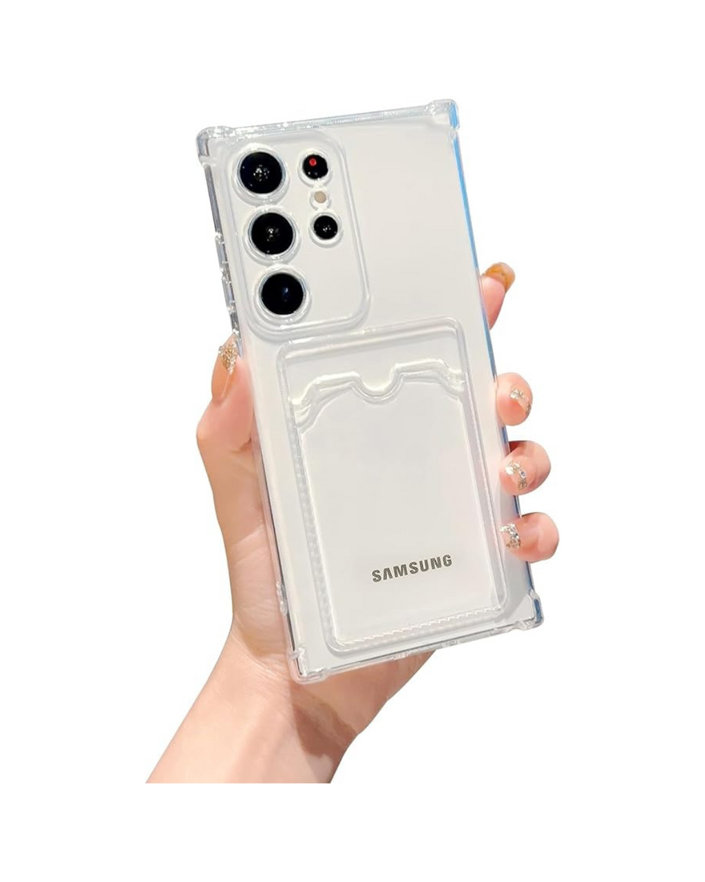 Mbrojtëse transparente e përputhshme me Galaxy S24ULTRA , me Mbajtëse kartash
