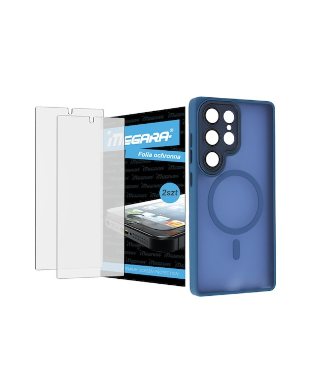Mbrojtëse semi-transparente për S25 Ultra, e pajtueshme me karikimin me MagSafe - blue