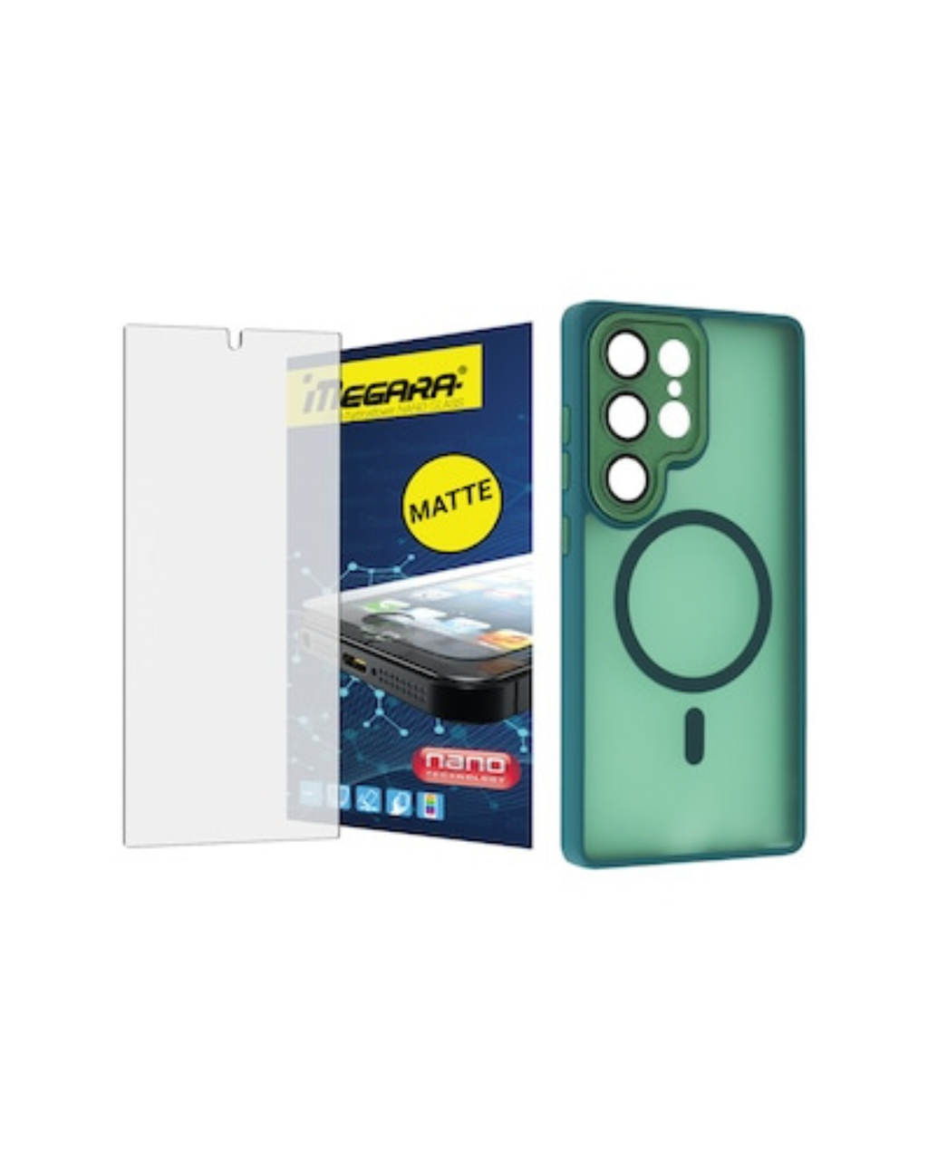 Mbrojtëse semi-transparente për S25 Ultra, e pajtueshme me karikimin me MagSafe - blue