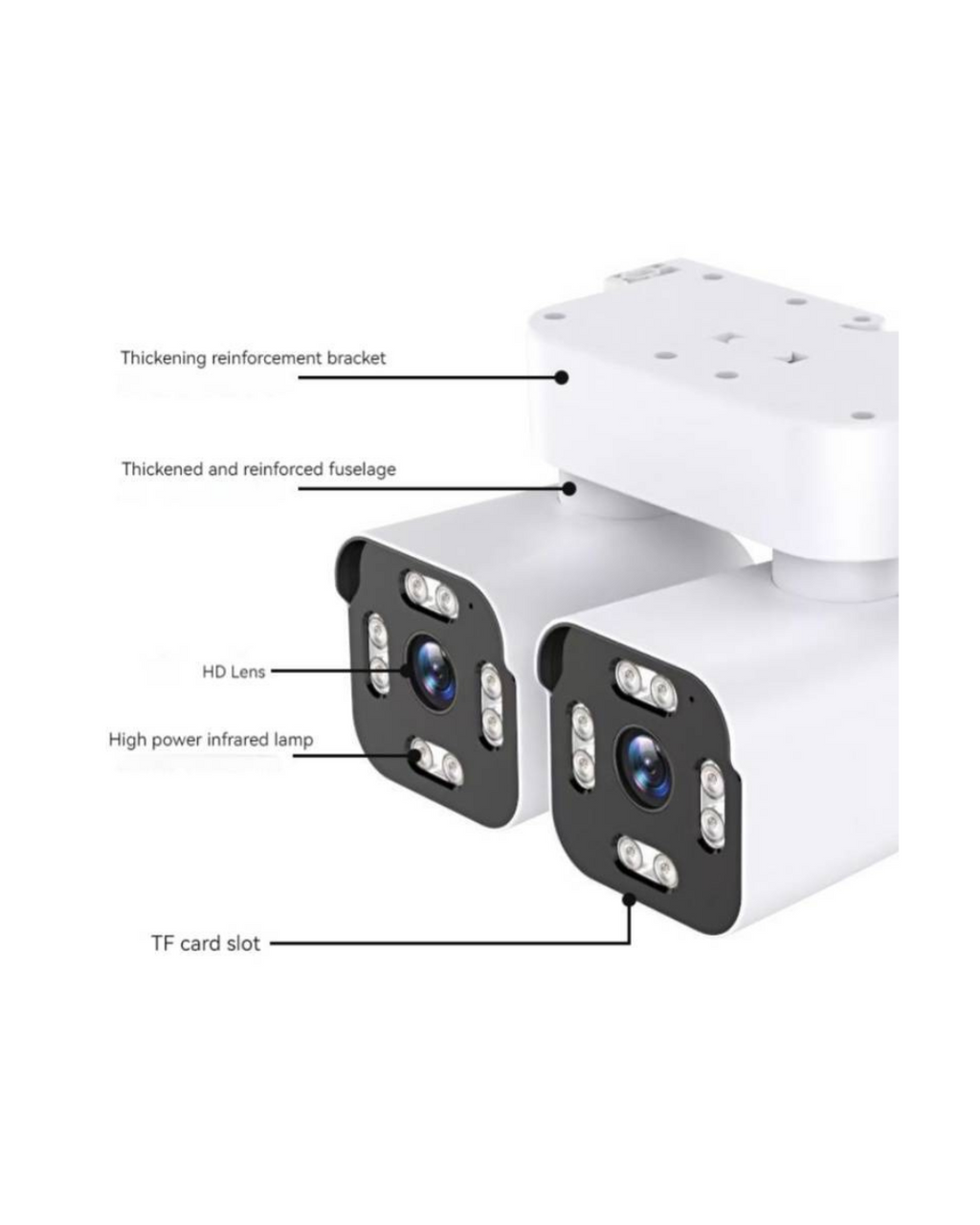 Kamera Sigurie për Jashtë-Wi-Fi 2.4G, PTZ 180°, Zbulim Lëvizjeje, Audio Dy-Kahëshe, Shikim Nate