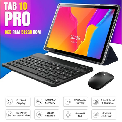 Tableti 10 Pro 8 GB RAM + 512 GB ROM përfshin tastierë, maus dhe laps