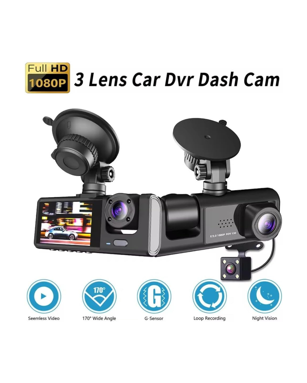 Kamera Regjistruese Trafiku për Automjetin: Super HD 1080P me Sensor G, Monitor Parkimi 24H