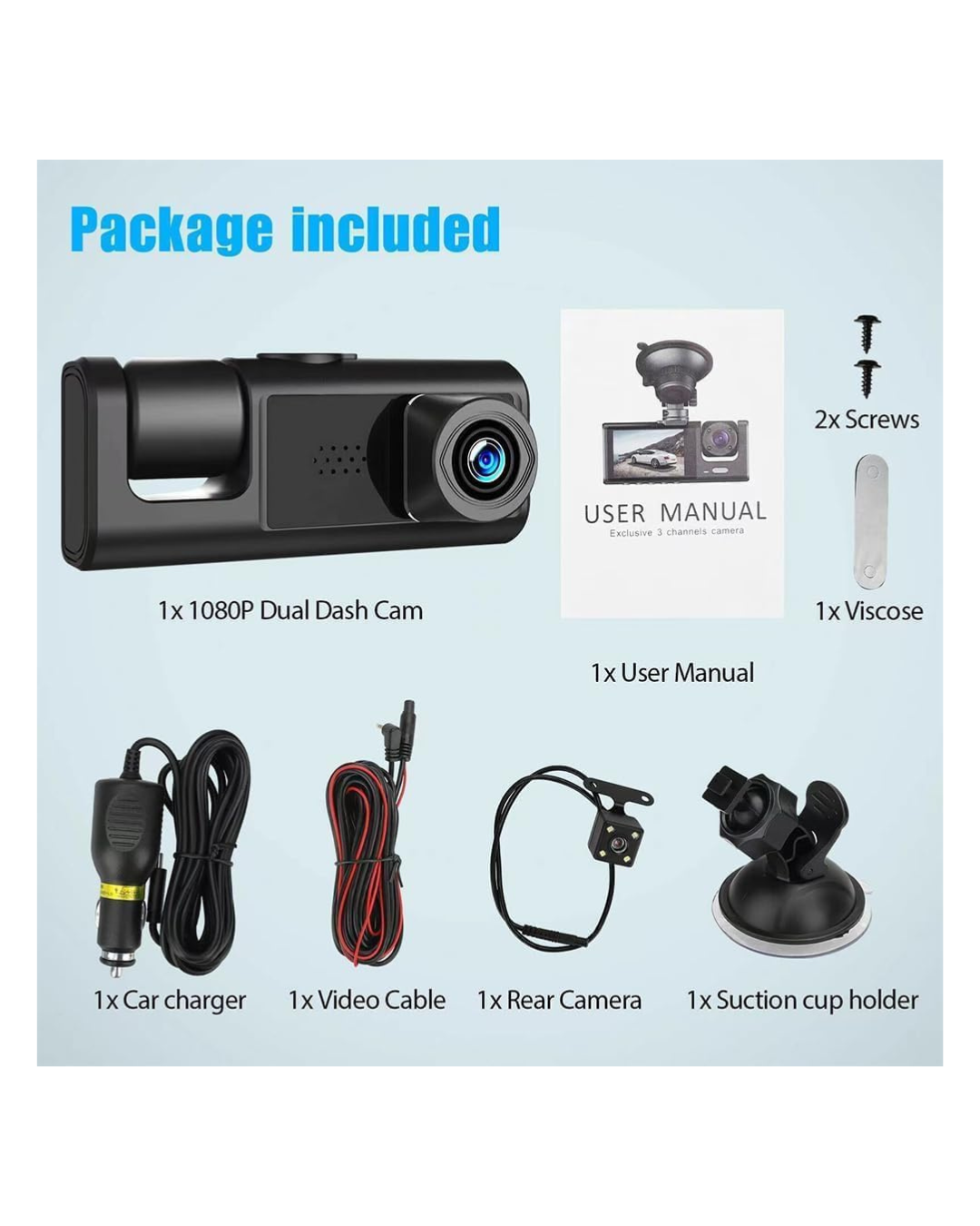 Kamera Regjistruese Trafiku për Automjetin: Super HD 1080P me Sensor G, Monitor Parkimi 24H