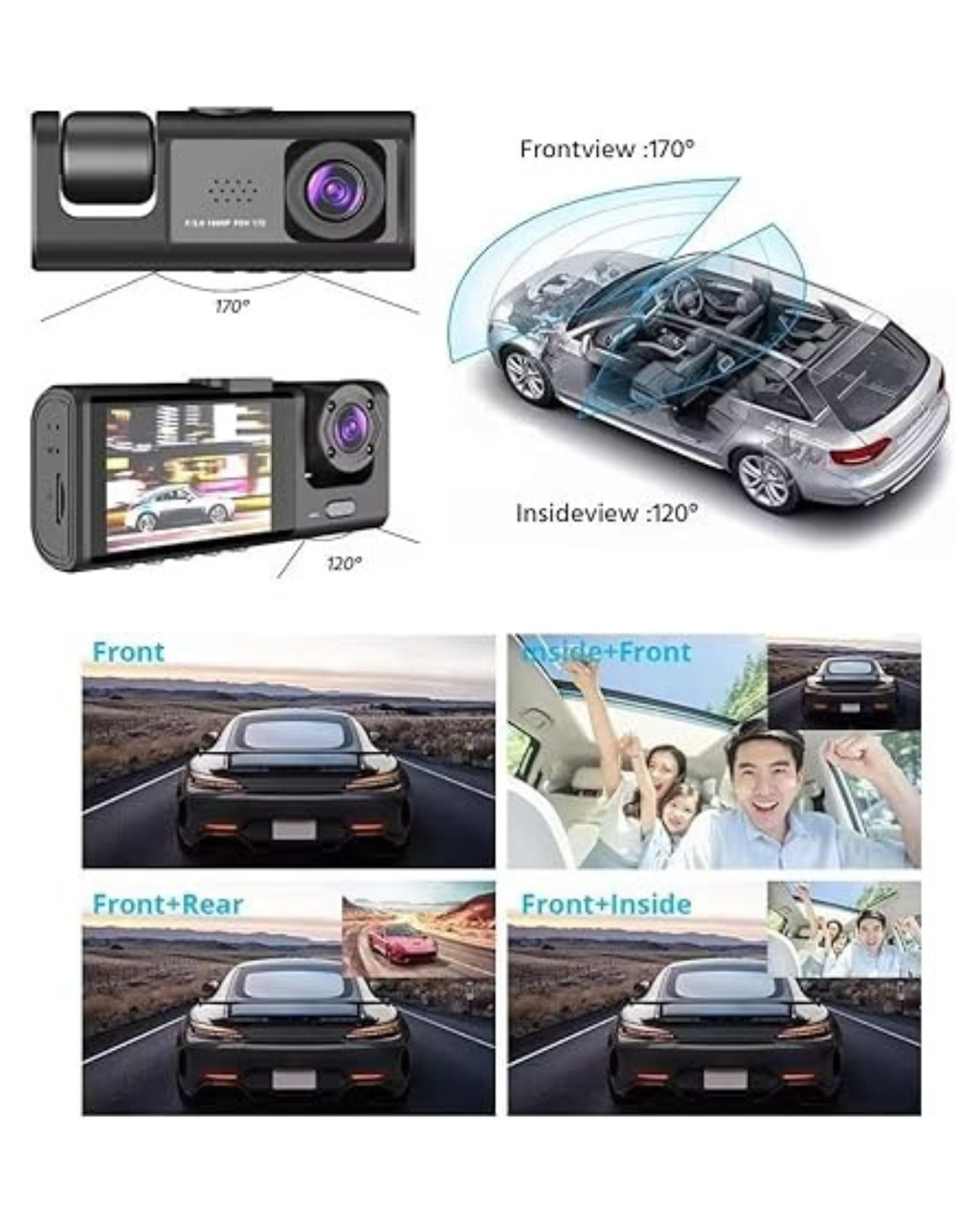 Kamera Regjistruese Trafiku për Automjetin: Super HD 1080P me Sensor G, Monitor Parkimi 24H