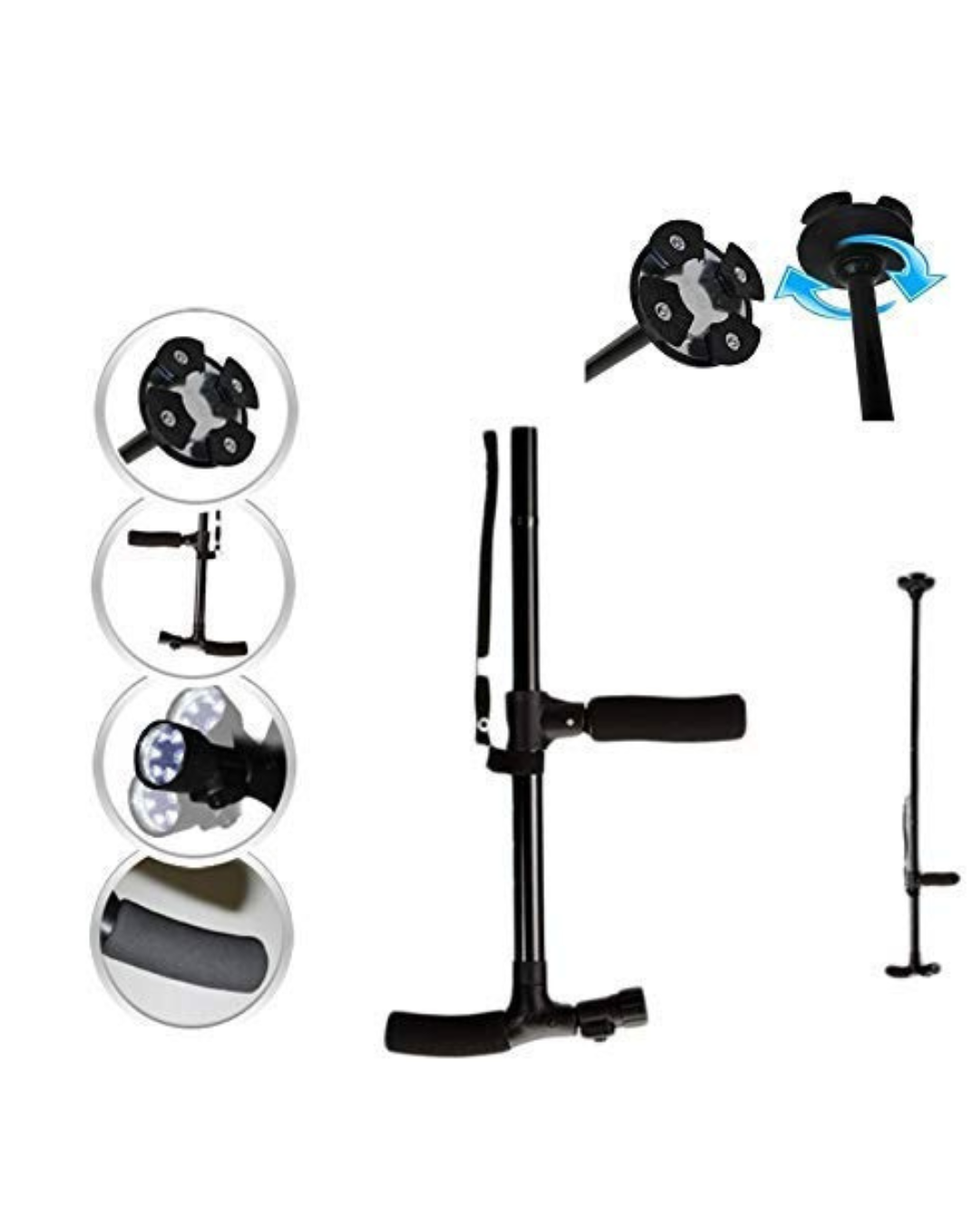 Shkop i lehtë dhe i rregullueshëm me dorezë të dyfishtë i palosshëm me dritë LED & Alarm të integruar