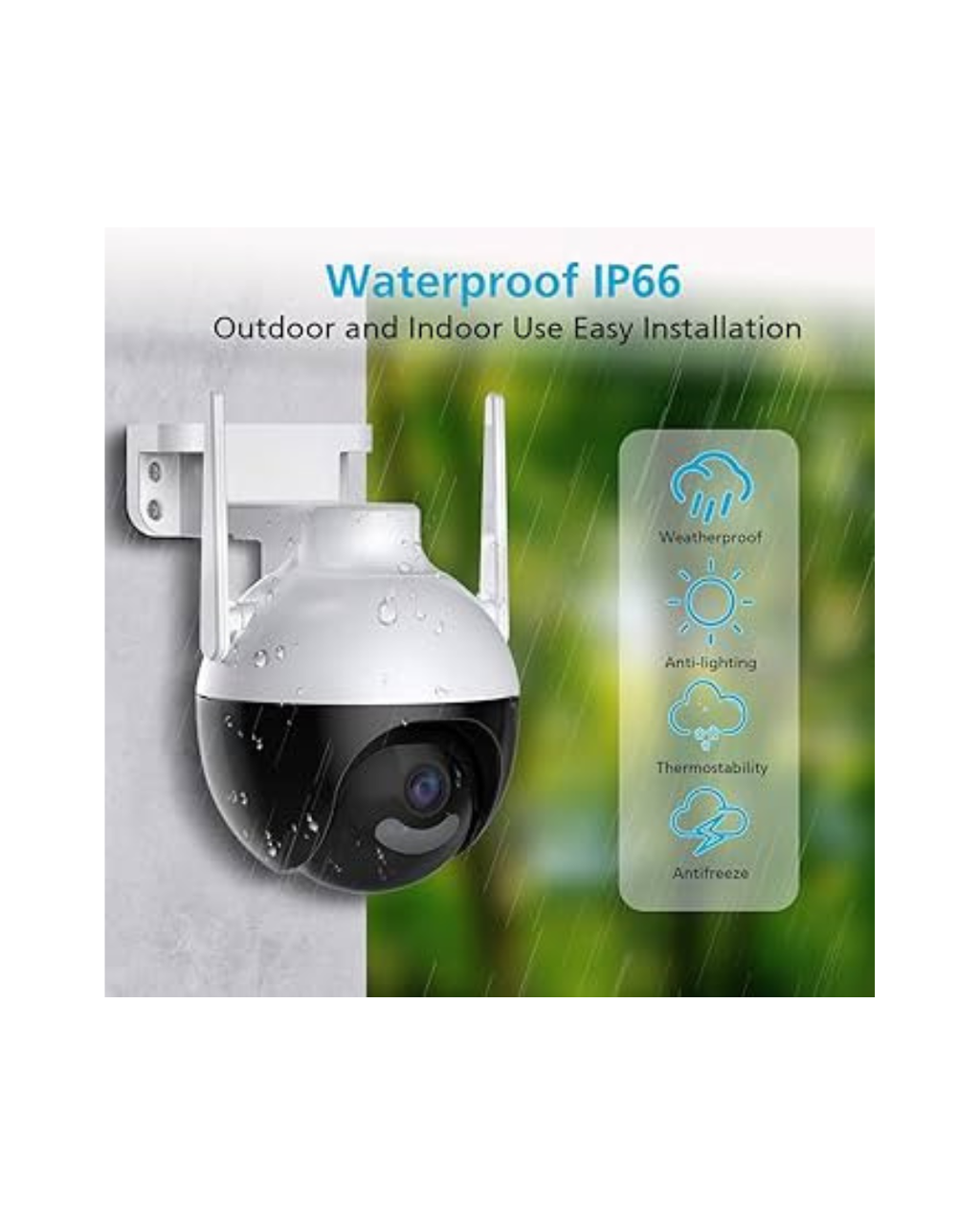 Kamera PTZ WiFi 4MP me pamje 360°, Shikim natën, e bardhë