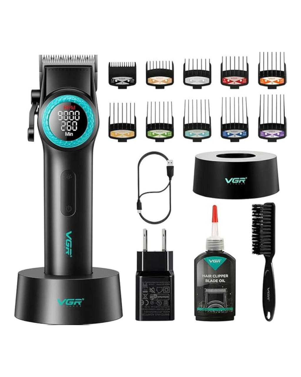 Makinë prerëse flokësh profesionale Ultra Premium VGR V-001 9000RPM ndryshimi i shpejtësisë me 21 nivele