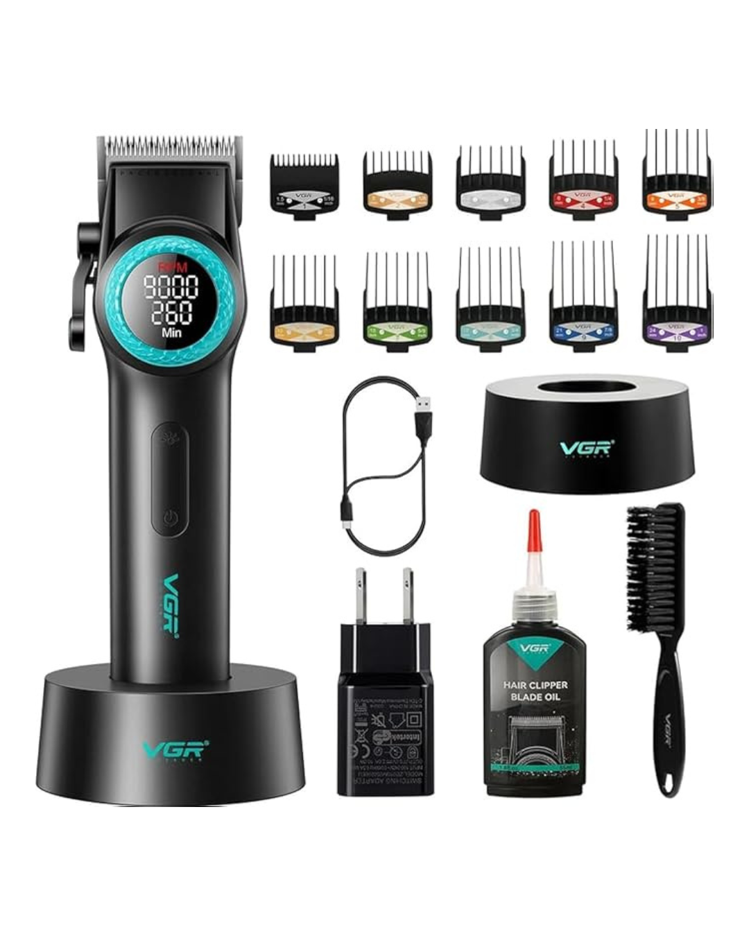 Makinë prerëse flokësh profesionale Ultra Premium VGR V-001 9000RPM ndryshimi i shpejtësisë me 21 nivele