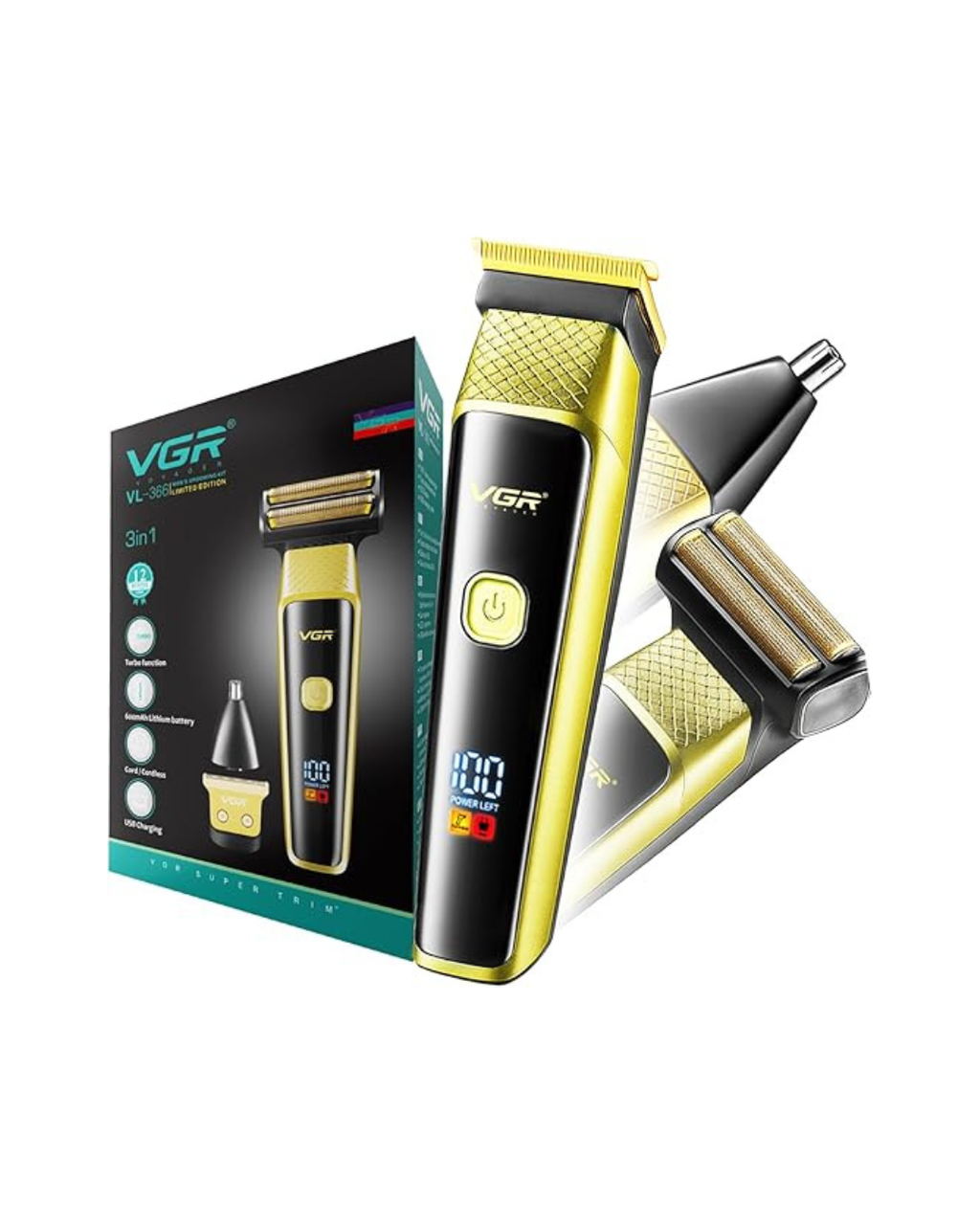 Makinë prerëse Profesional 3 në 1 VGR V-366 me bateri litiumi 600mAh