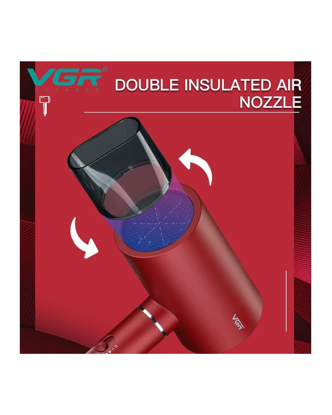 Tharëse flokësh profesionale VGR V-431 1800W me 3 cilësime nxehtësie dhe 2 cilësime shpejtësie