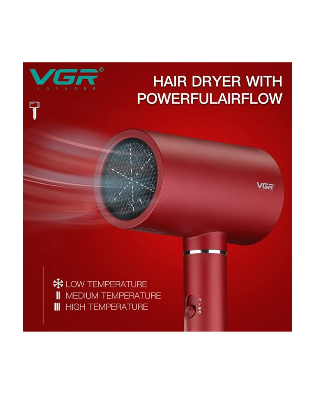 Tharëse flokësh profesionale VGR V-431 1800W me 3 cilësime nxehtësie dhe 2 cilësime shpejtësie