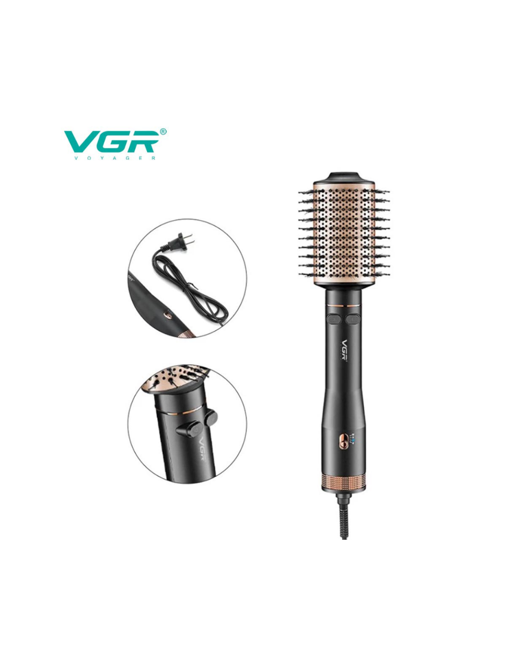 Furçë Profesionale me Ajër të Nxehtë VGR V-494, E Zezë