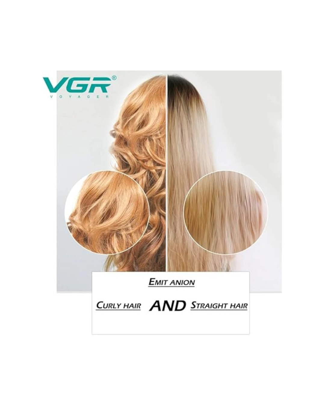 Furçë Profesionale me Ajër të Nxehtë VGR V-494, E Zezë