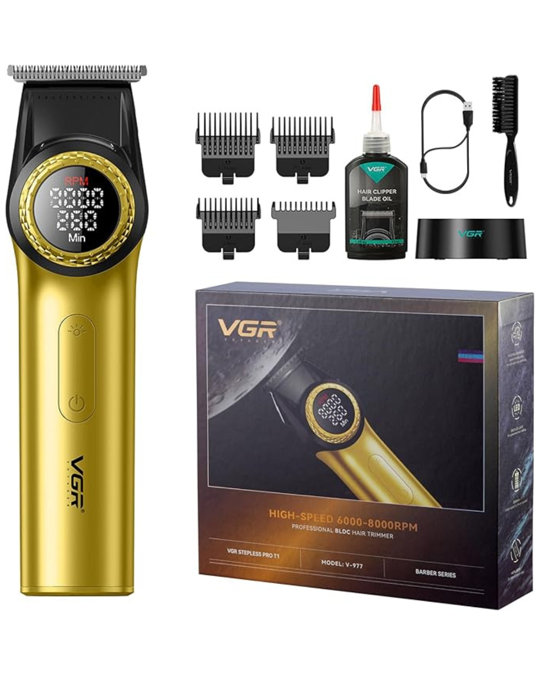 Makinë Prerëse flokësh profesionale VGR V-977 për burra, T-Blade 8000rpm