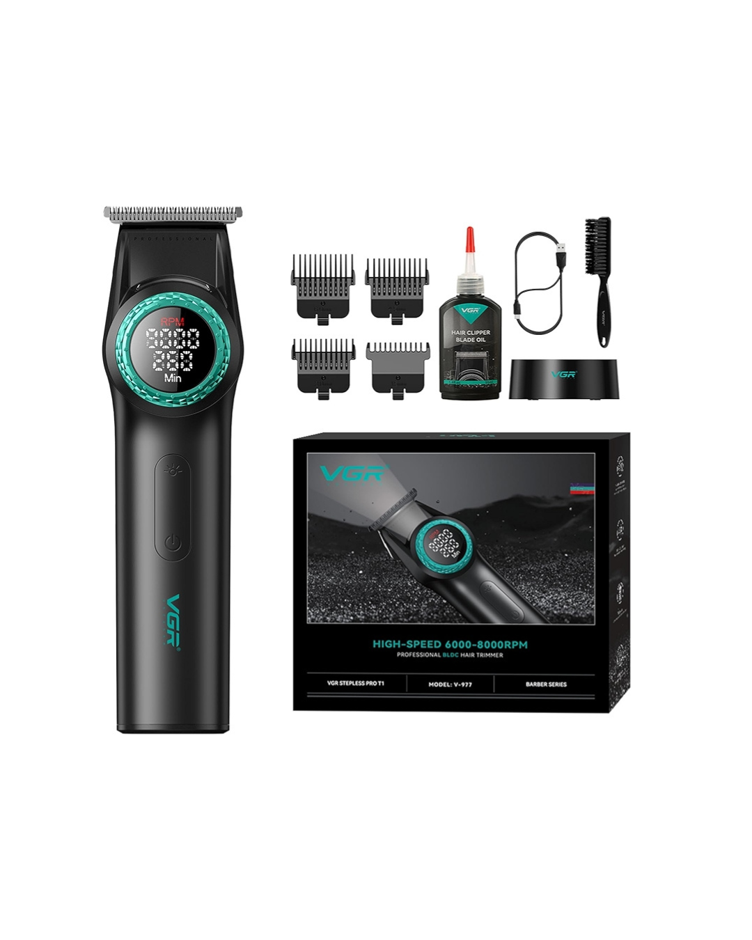 Makinë Prerëse flokësh profesionale VGR V-977 për burra, T-Blade 8000rpm