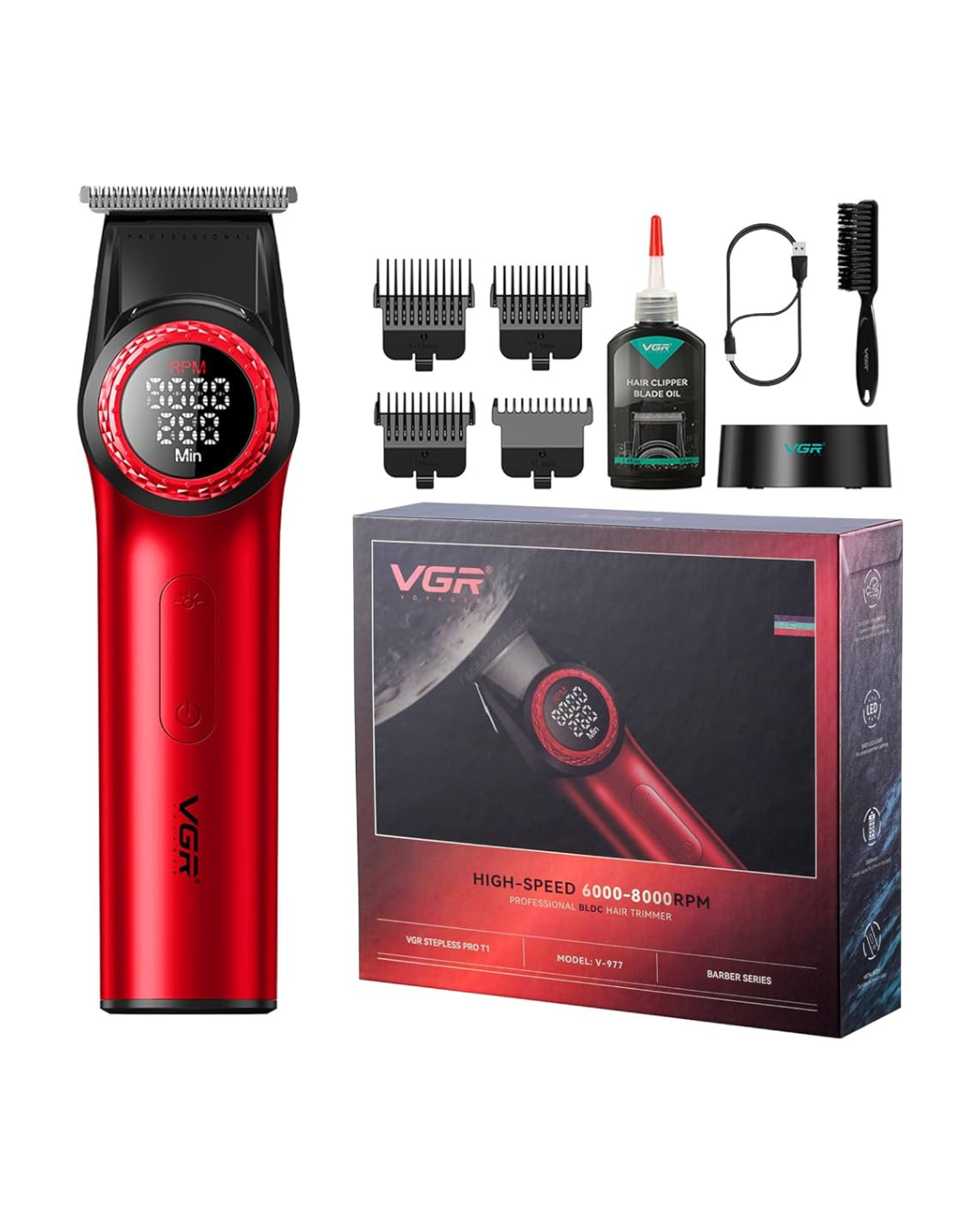 Makinë Prerëse flokësh profesionale VGR V-977 për burra, T-Blade 8000rpm