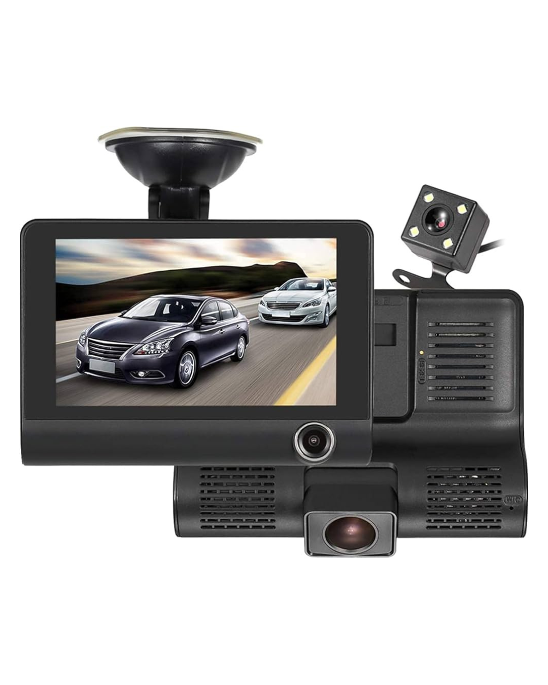 Kamera Regjistruese makine 1080P me Loop, Sensor G, Shikim Nate, Kënd i Gjerë 170°, Monitor Parkimi