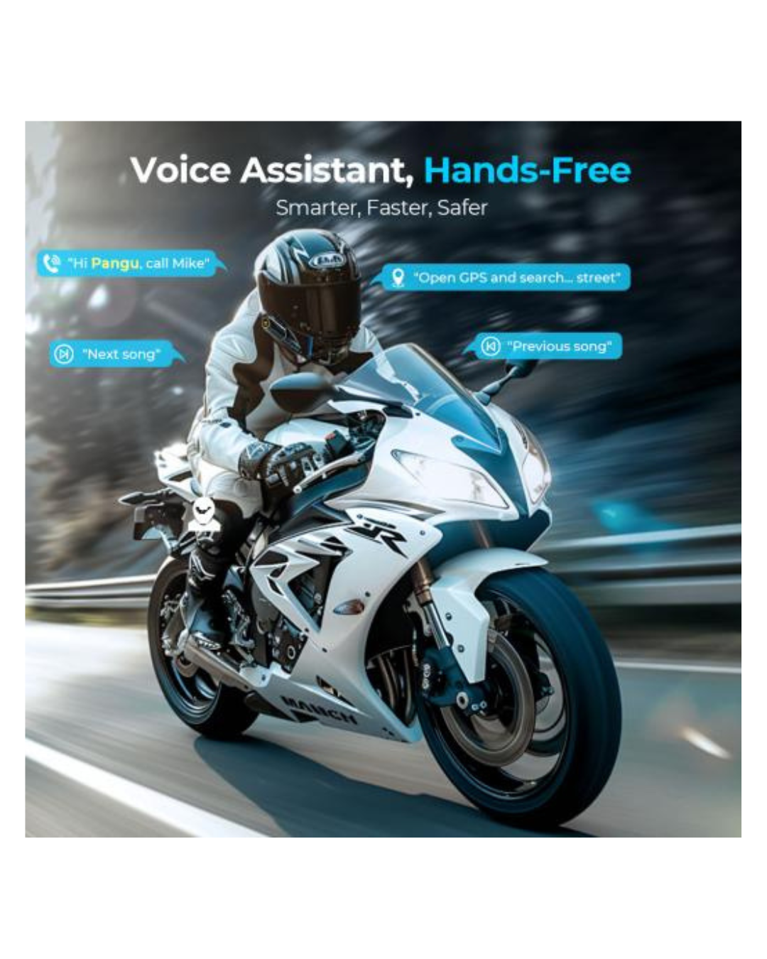 Kufje Bluetooth për helmetë motoçiklete me audio dhe shumë detyra, ndarje muzike