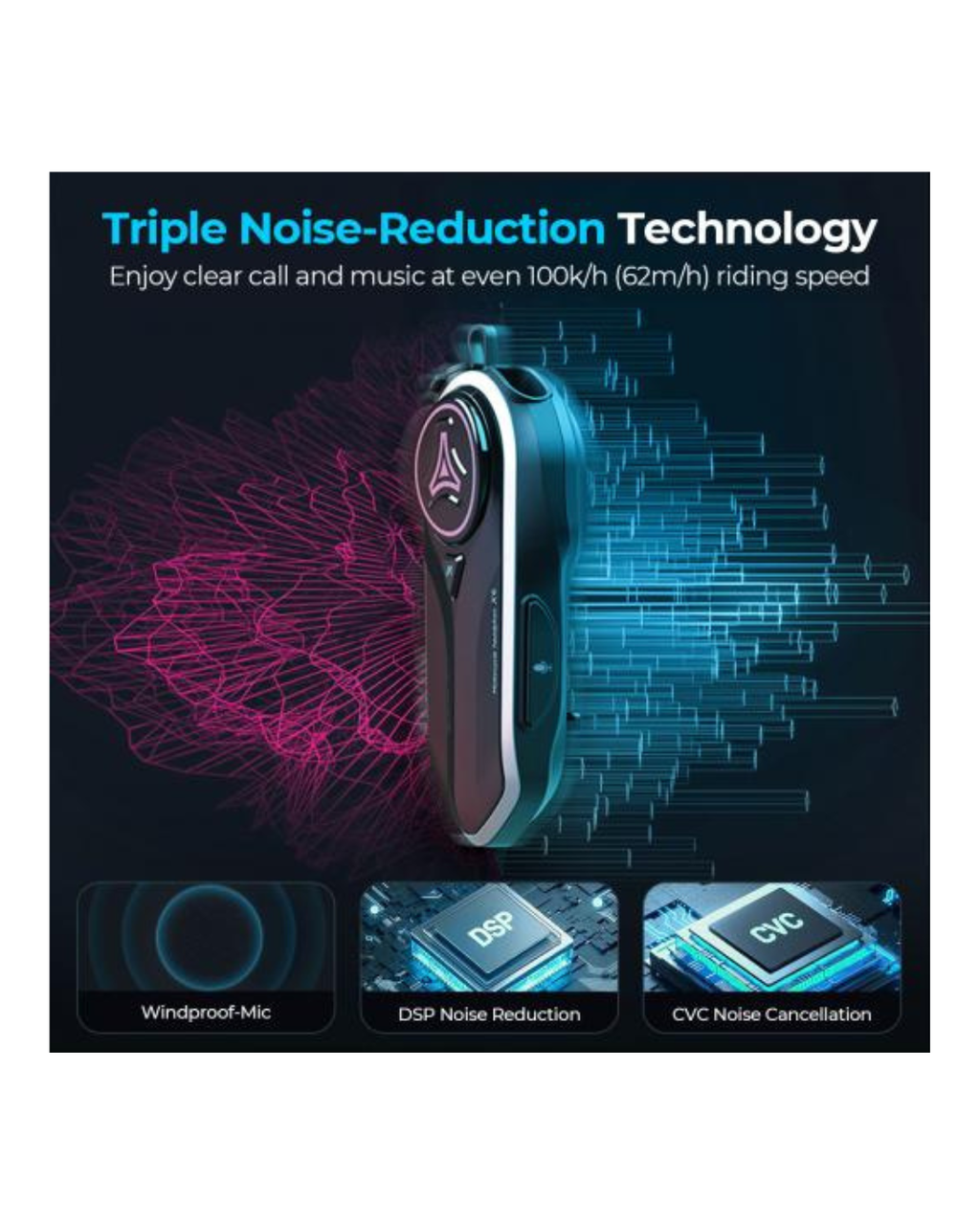 Kufje Bluetooth për helmetë motoçiklete me audio dhe shumë detyra, ndarje muzike