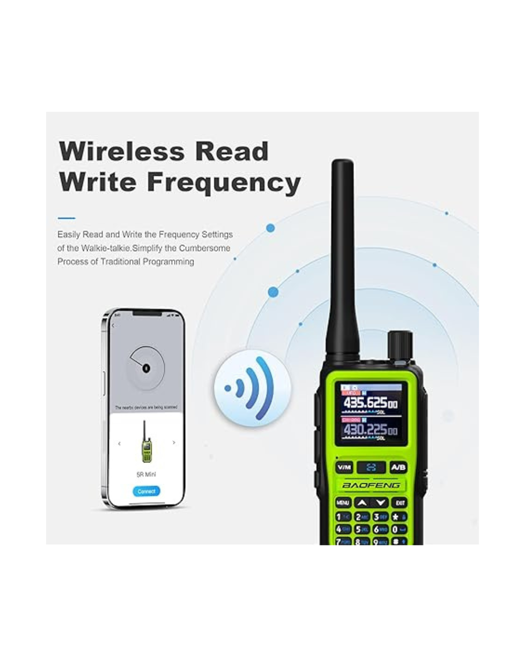 Radiolidhje BAOFENG 5R Mini me Dy Kalime, Bluetooth, Frekuencë Kopjimi 999 Kanale Tipi-C