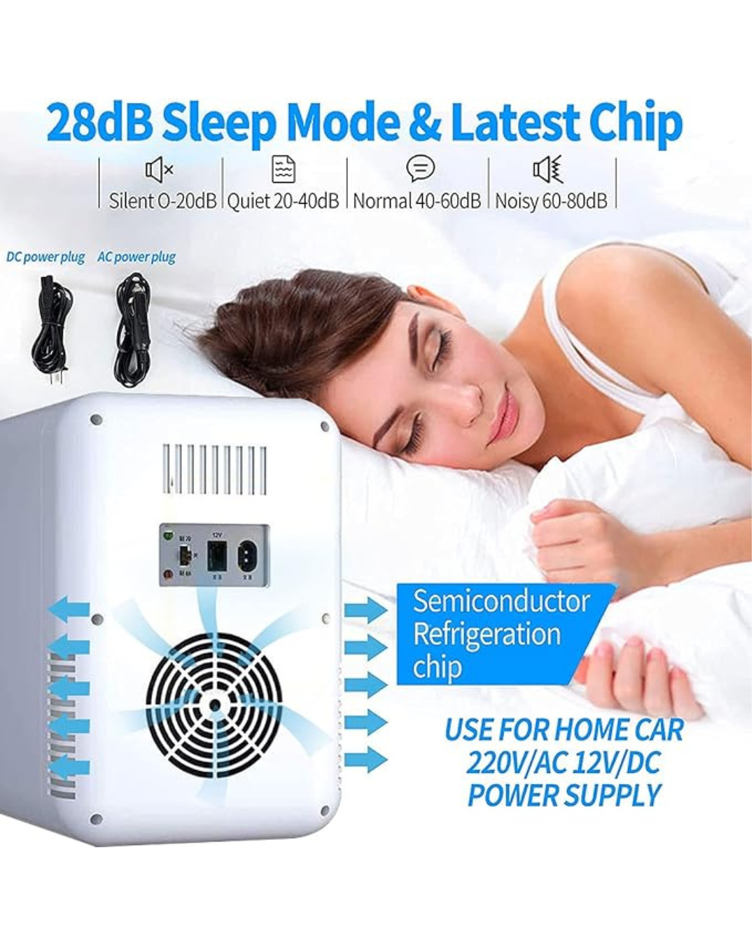 Mini frigorifer me pasqyrë dhe dritë për makine, ftohës dhe ngrohës termoelektrik