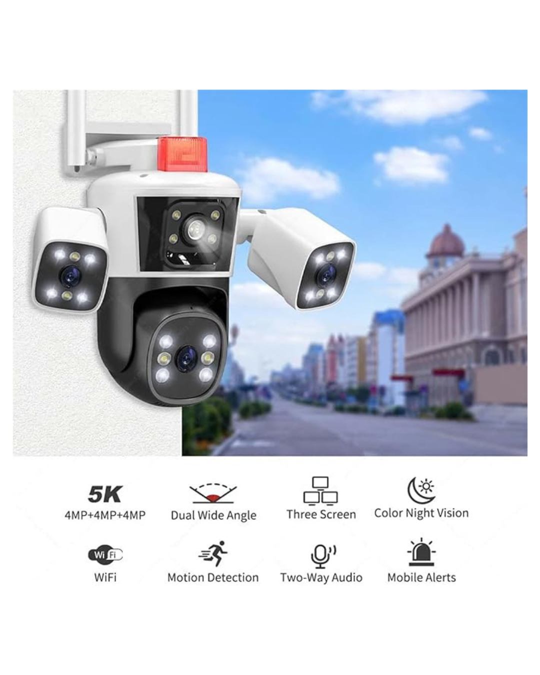 Kamera e sigurisë 6K 12 MP me katër lente