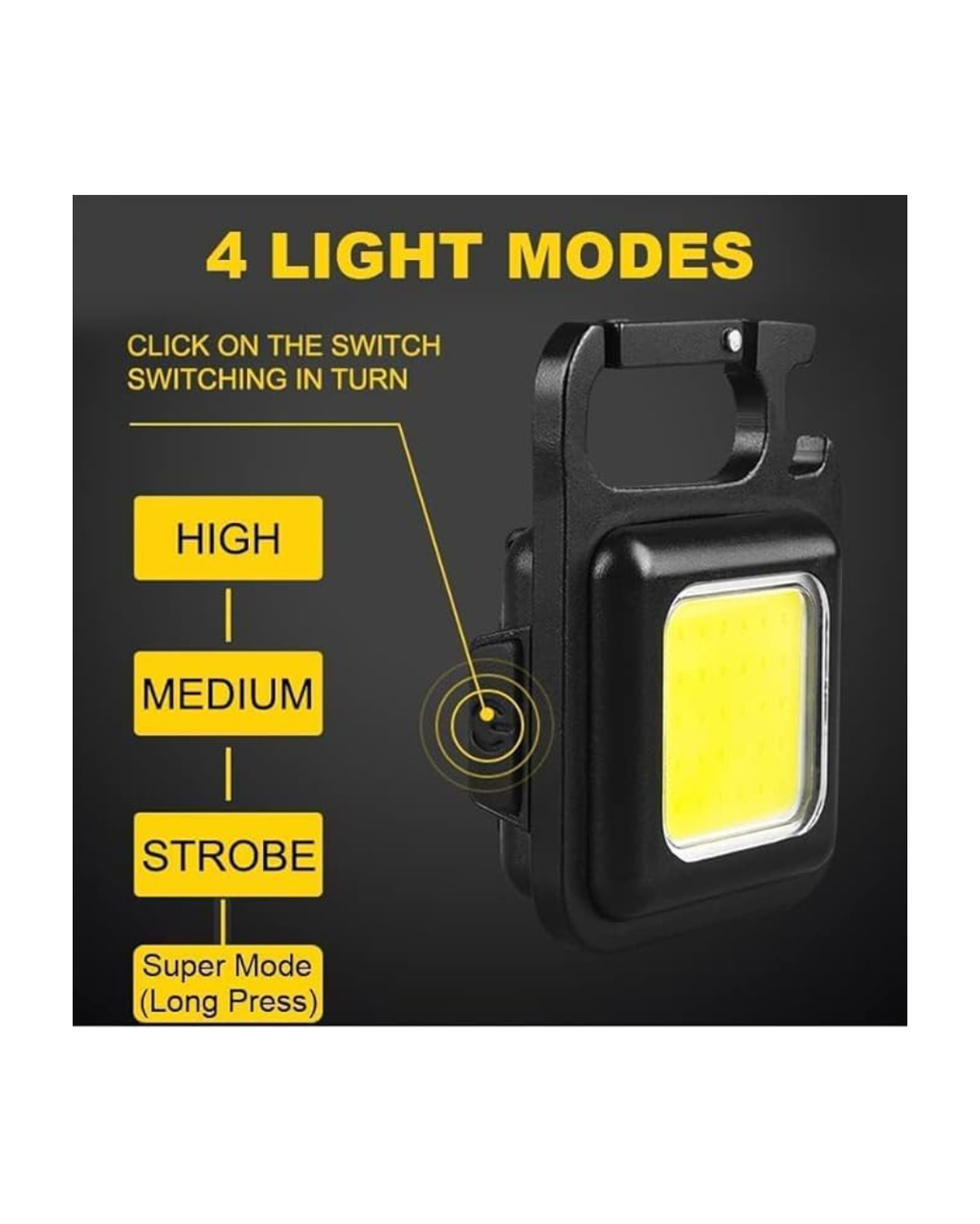 Mini Fener i Rikarikueshëm me Varëse Çelësash 800 Lumen me 4 Modalitete Drite