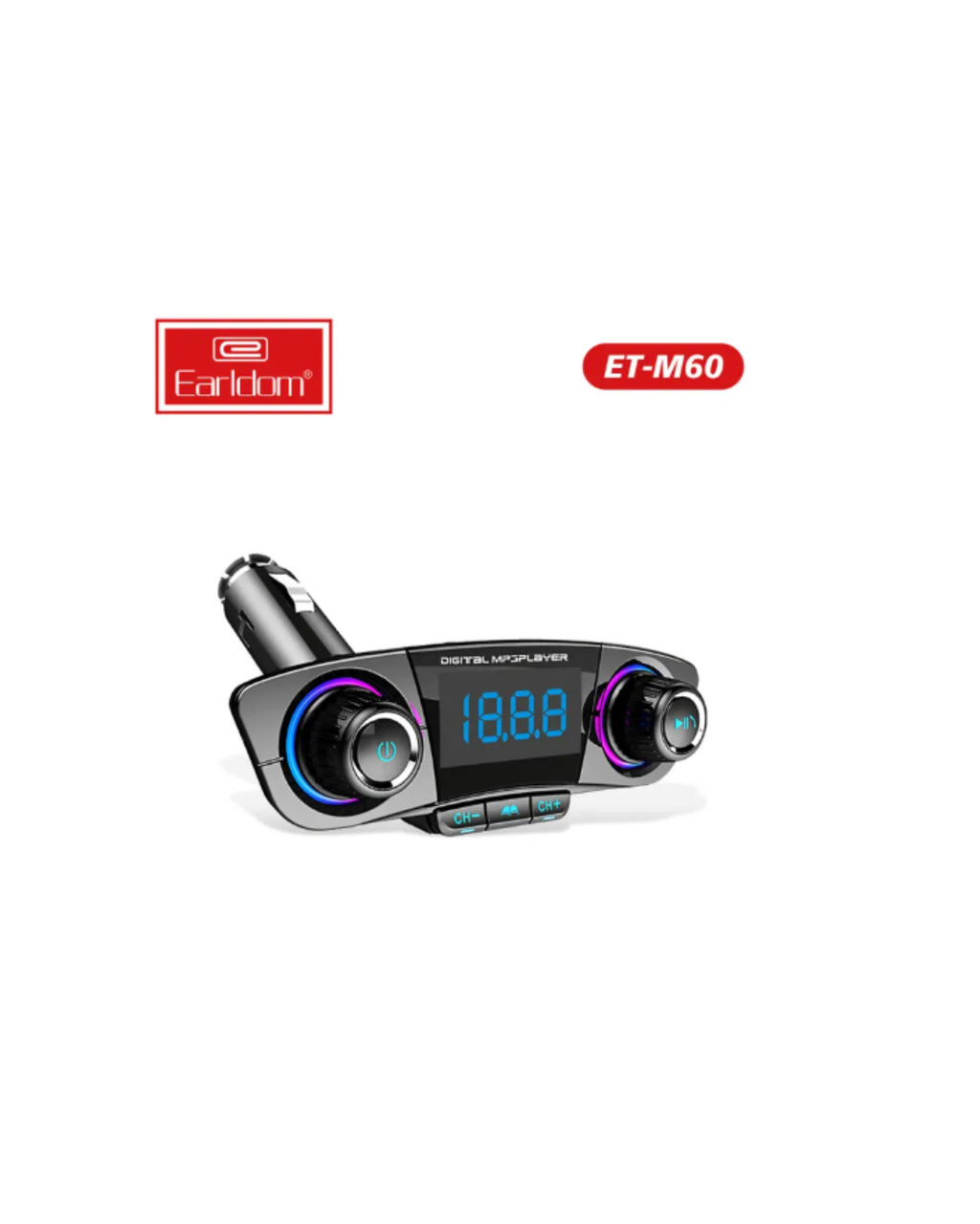 Transmetues FM Bluetooth Earldom për Makinë me Ekran