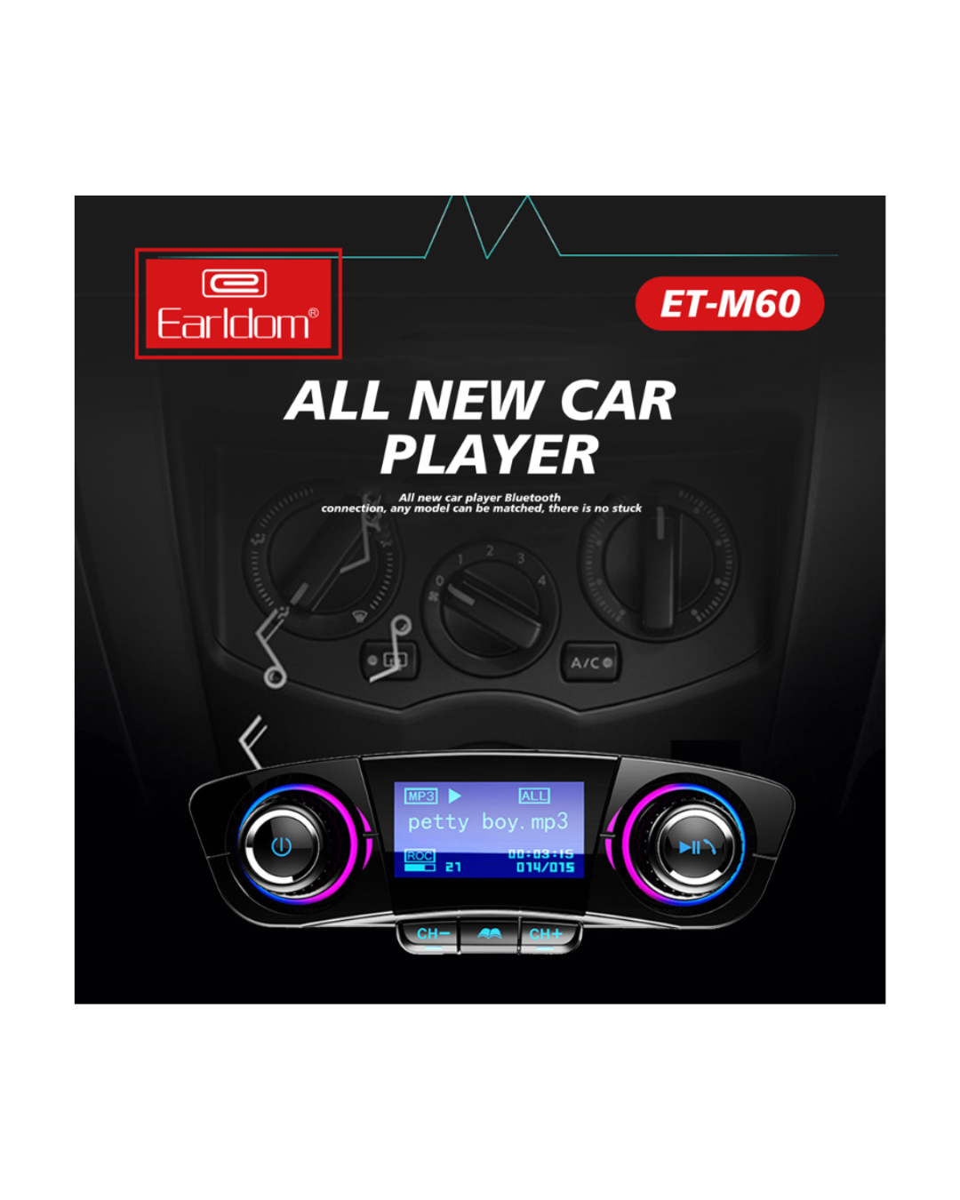 Transmetues FM Bluetooth Earldom për Makinë me Ekran