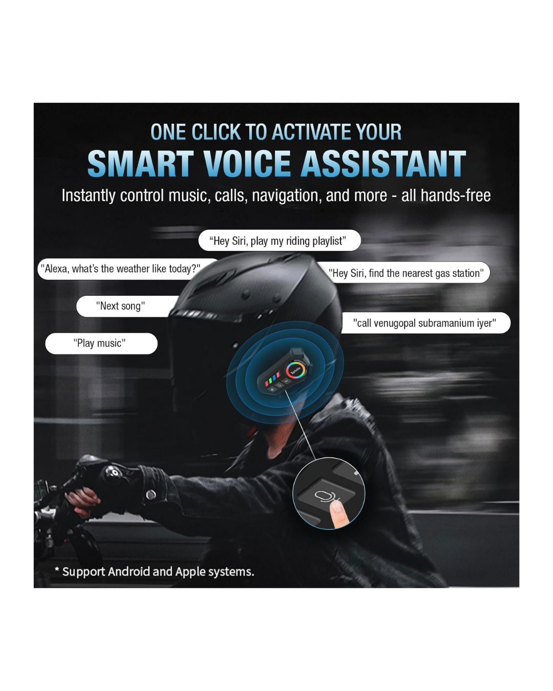 Kufje për Helmetë Earldom HB01 me LED, 800mAh, i zi