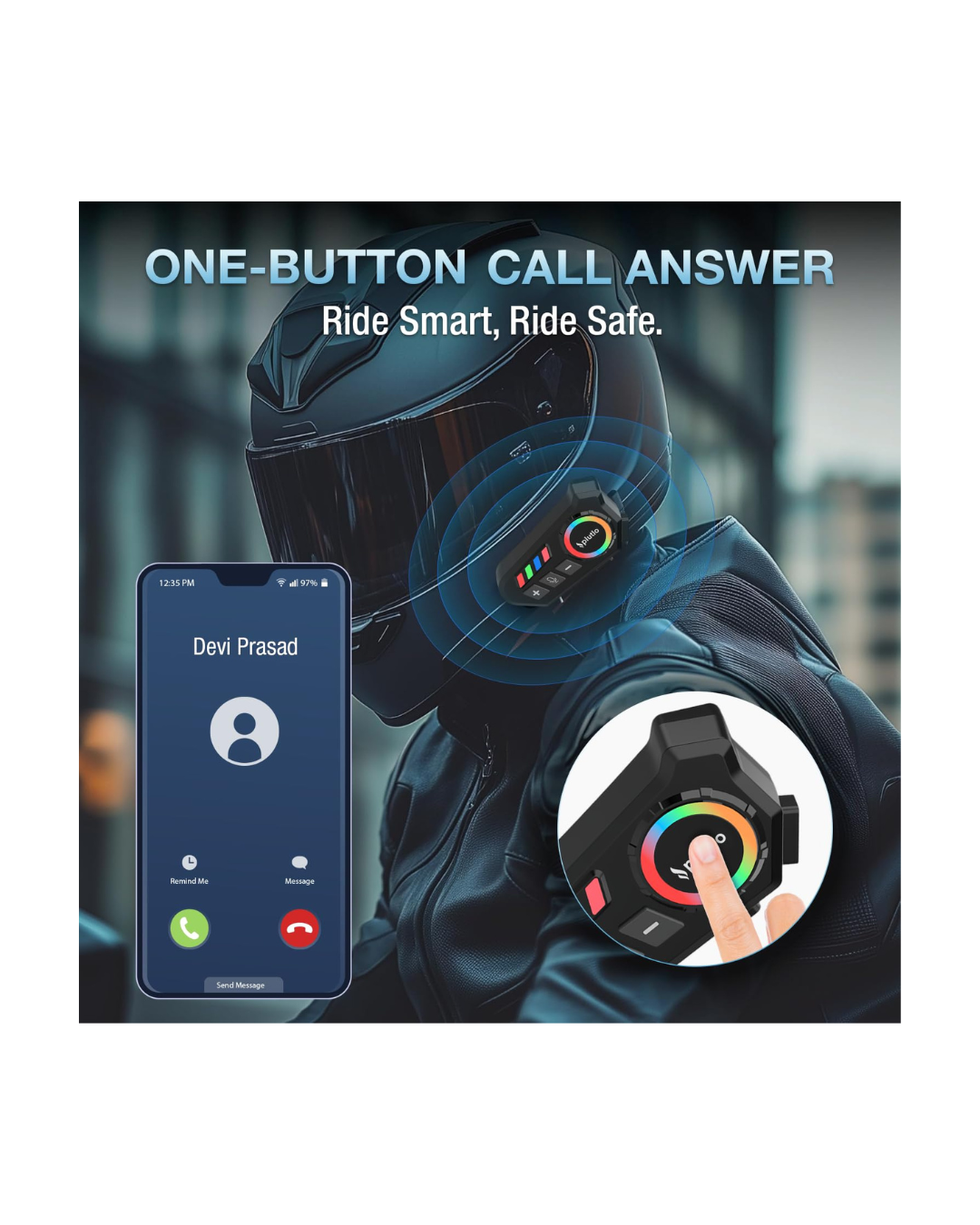 Kufje për Helmetë Earldom HB01 me LED, 800mAh, i zi