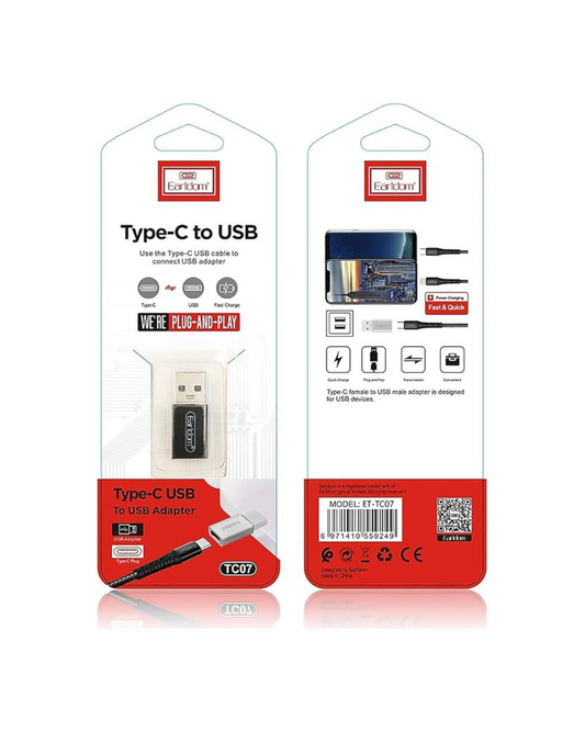 Earldom Type-c në USB - E zezë, ET-TC07